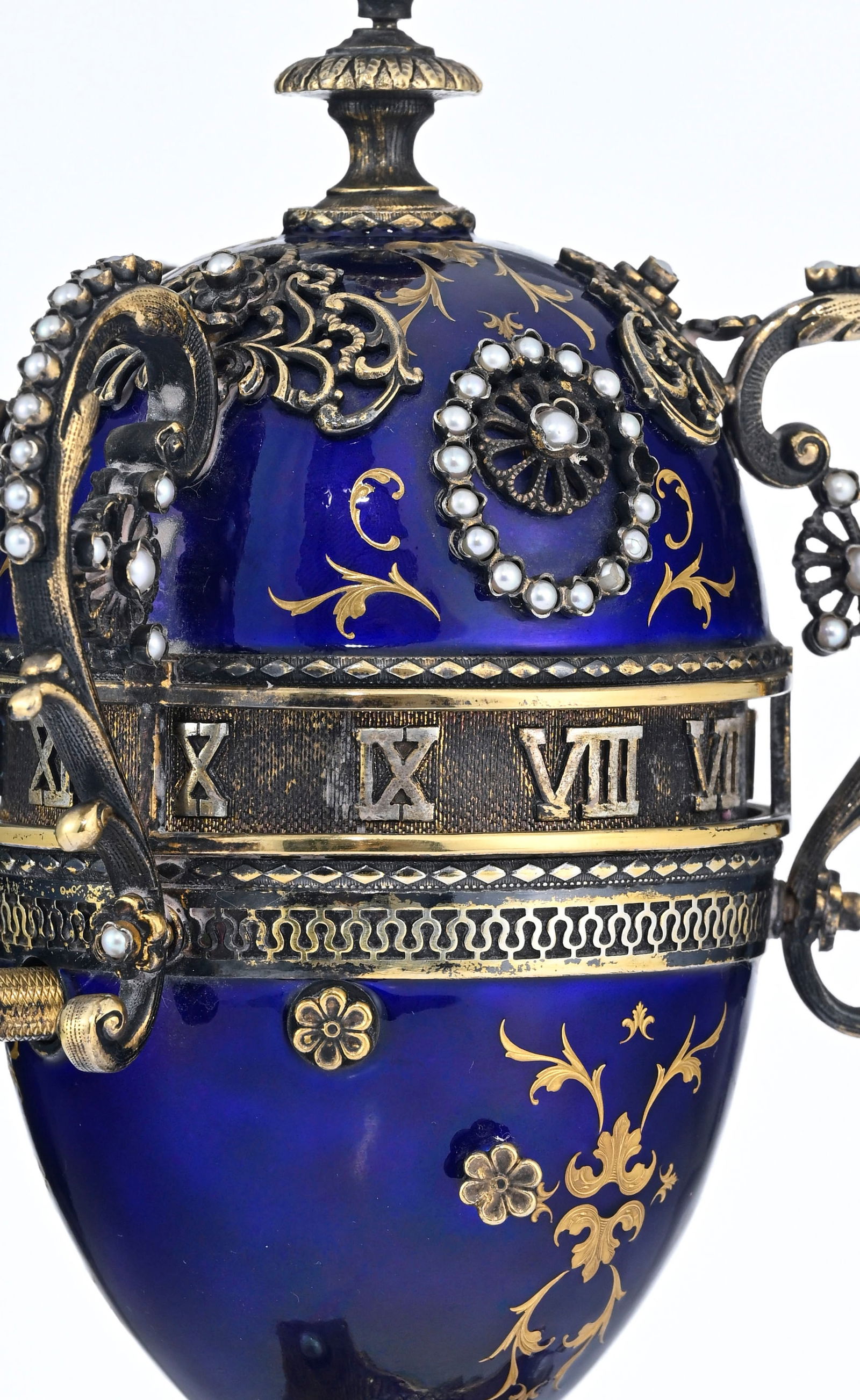 Horloge à cercle tournant en forme d’œuf, avec boîte à musique, XXe s., da - 3