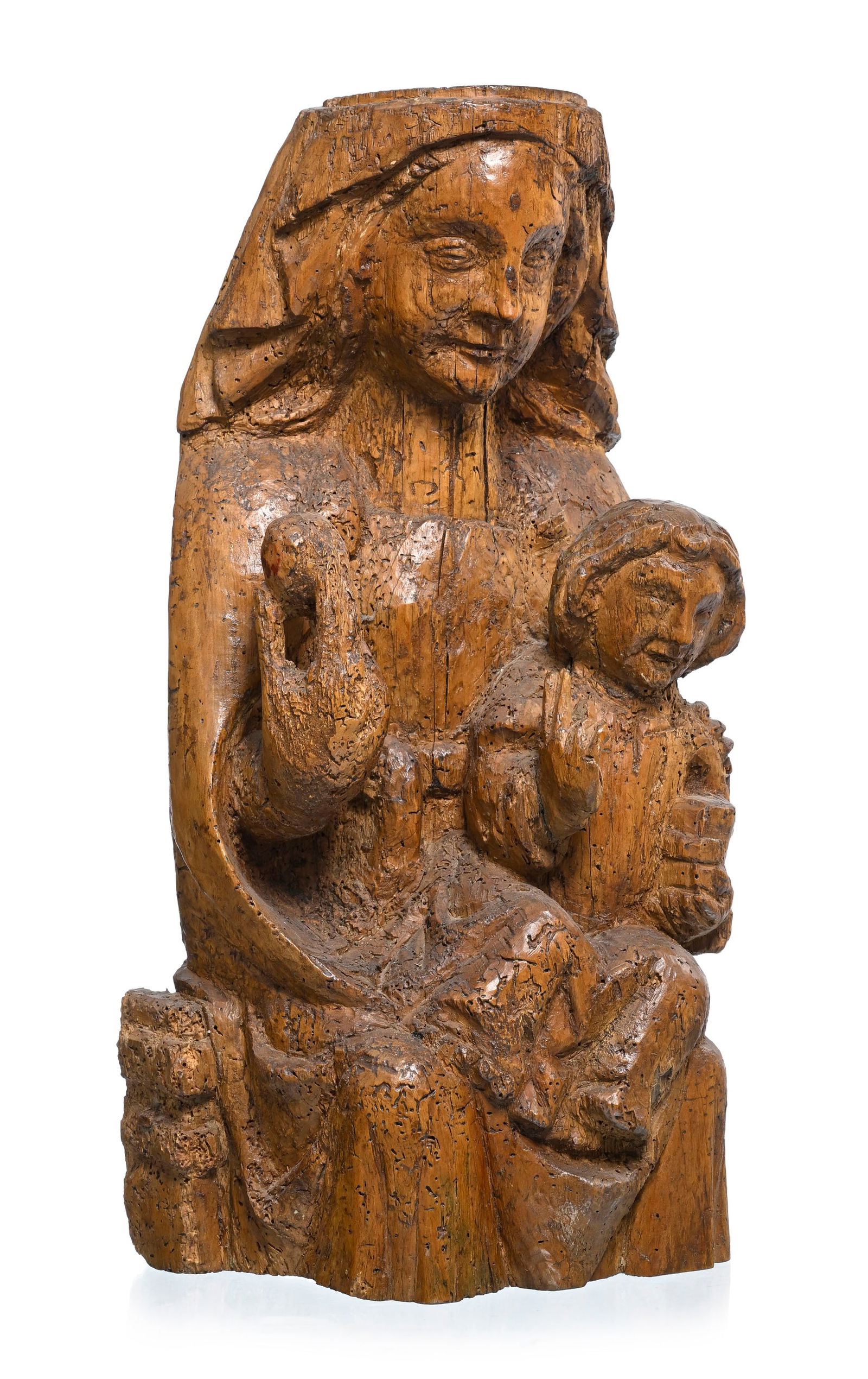 Sedes Sapientiae, Siège de la sagesse, la Vierge trônant, sculpture en bois d'olivier, pro (1 of 3)