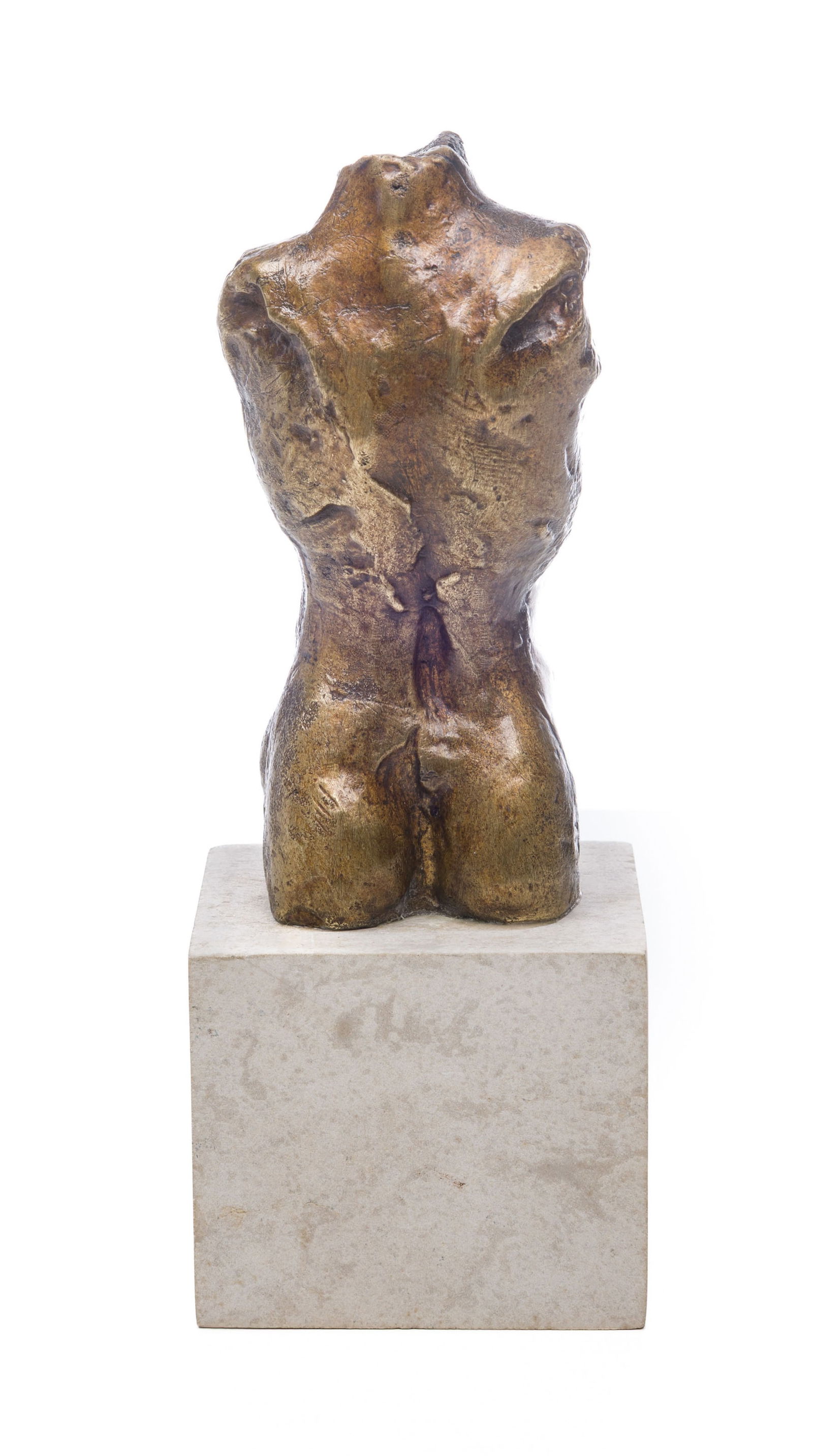 Ecole du XXe s., Buste d'homme, sculpture en bronze sur socle en travertin, h. 20,5 cm (avec socle) - 4