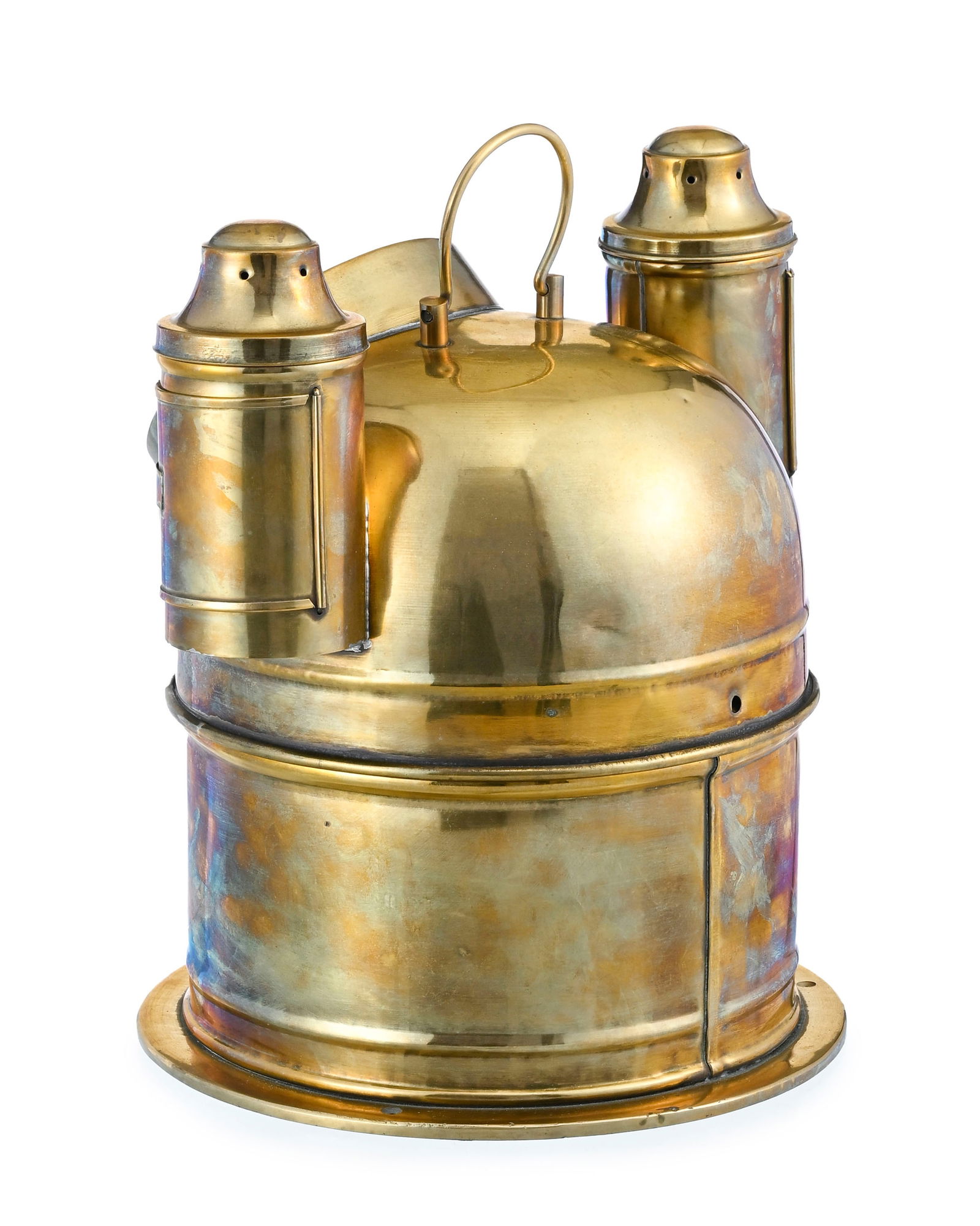 Boussole ou compas de marine en laiton, par Iver C.Weilbach & Co, Copenhague, 1er tiers XXe s., bous - 3