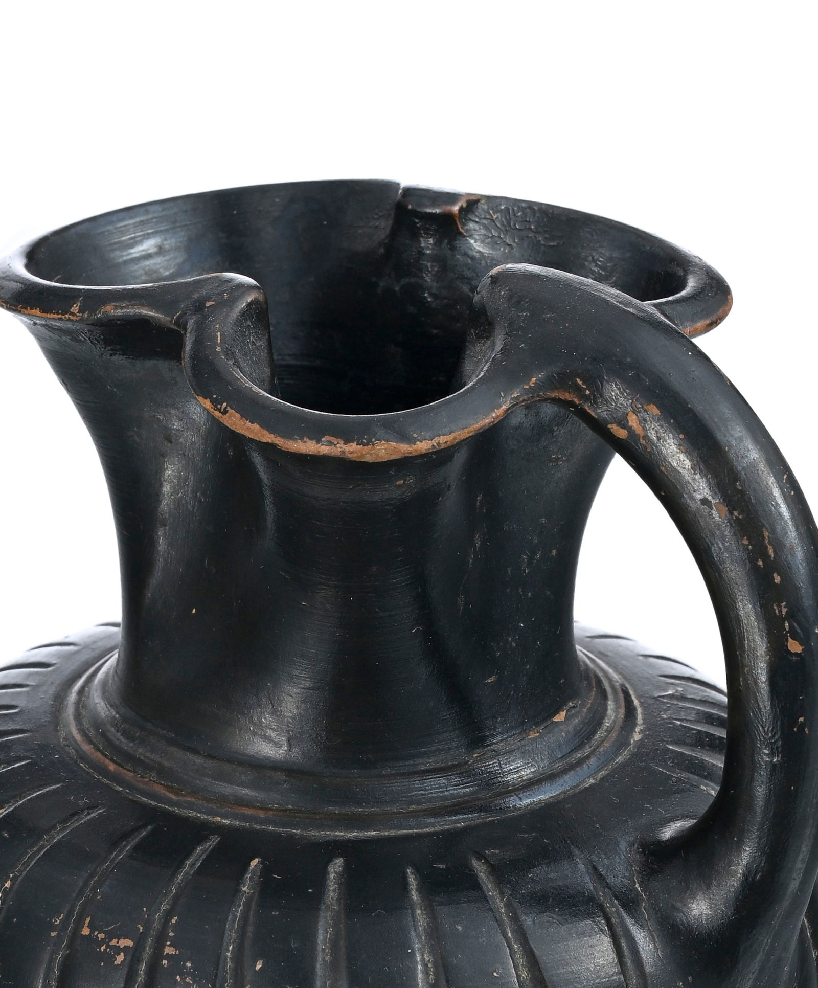 Œnochoé en terre cuite à vernis noir, Campanie, circa 400 av. J.-C., col trilobé - 5