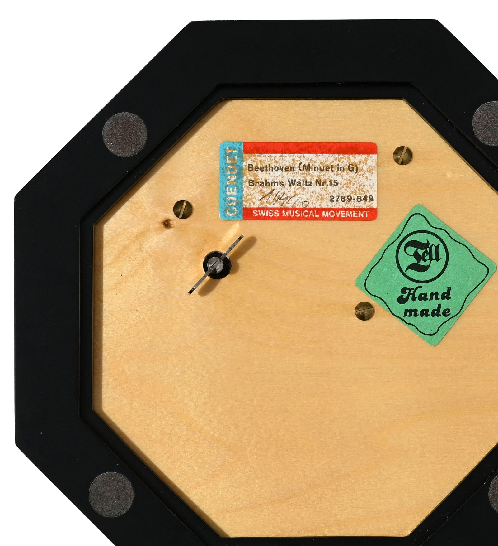 Coffret à bijoux musical, par Cuendet Switzerland, de forme octogonal en placage de loupe, auto - 4