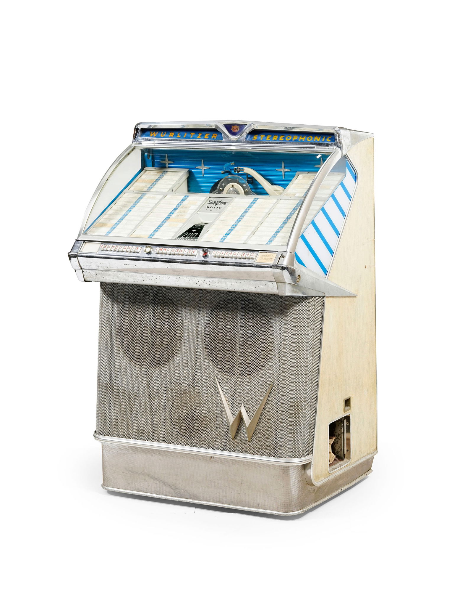 Jukebox Wurlitzer mod. 2300S, 1959, pour 200 sélections 45 tours vinyles, contient une collecti (1 of 4)