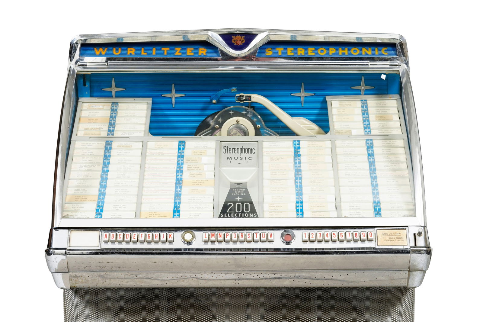 Jukebox Wurlitzer mod. 2300S, 1959, pour 200 sélections 45 tours vinyles, contient une collecti - 3