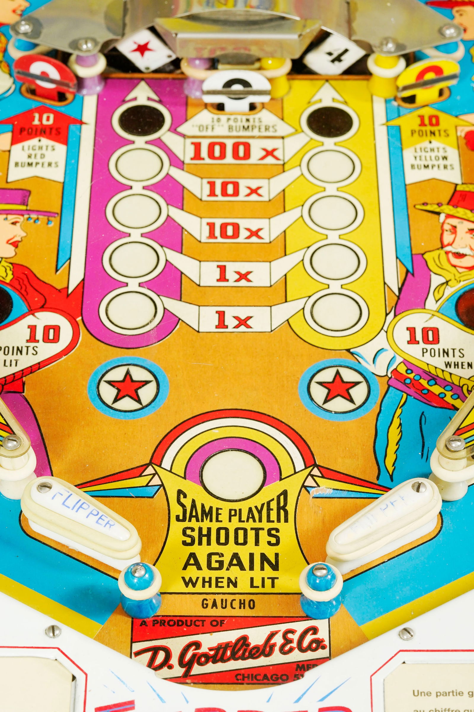 D. Gottlieb & Co., USA, "Gaucho", 1963, flipper, long. 140 cm, h. 177 cm, larg. 73 cm (à re - 4