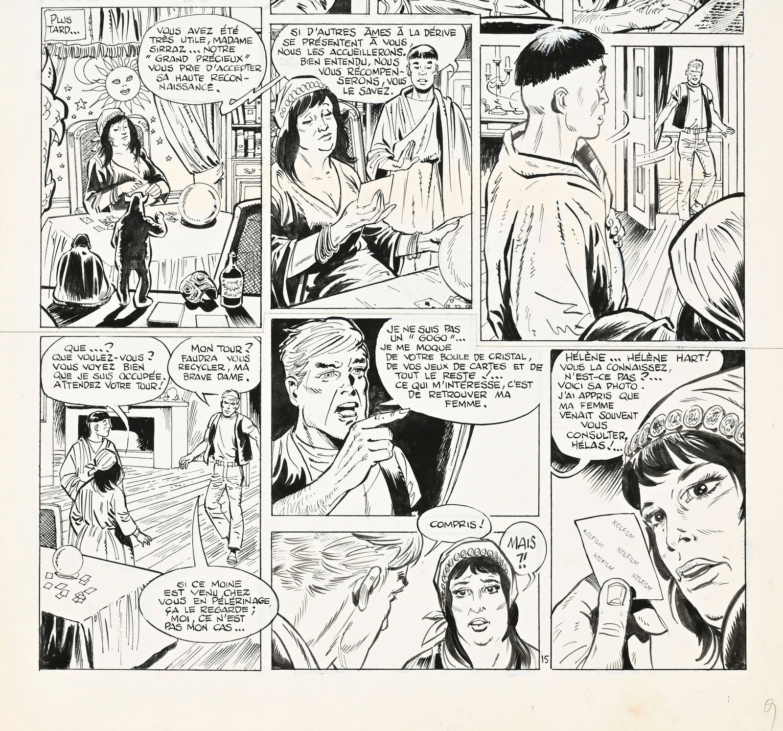 Dan Cooper, Albert Weinberg, tome 34, "Silver Fox", éd. Novedi, 1985, planches originales de ba - 2