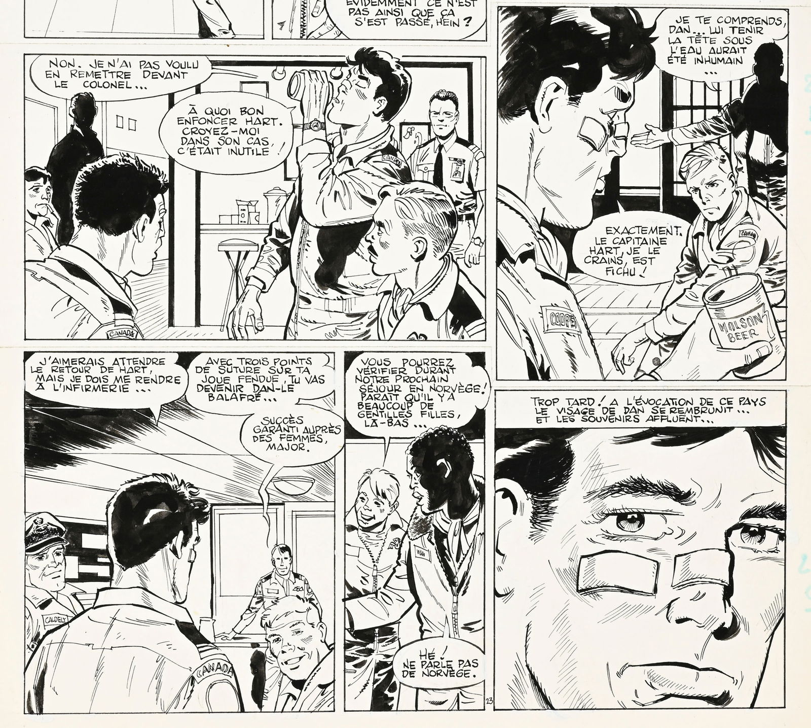 Dan Cooper, Albert Weinberg, tome 34, "Silver Fox", éd. Novedi, 1985, planches originales de ba - 2