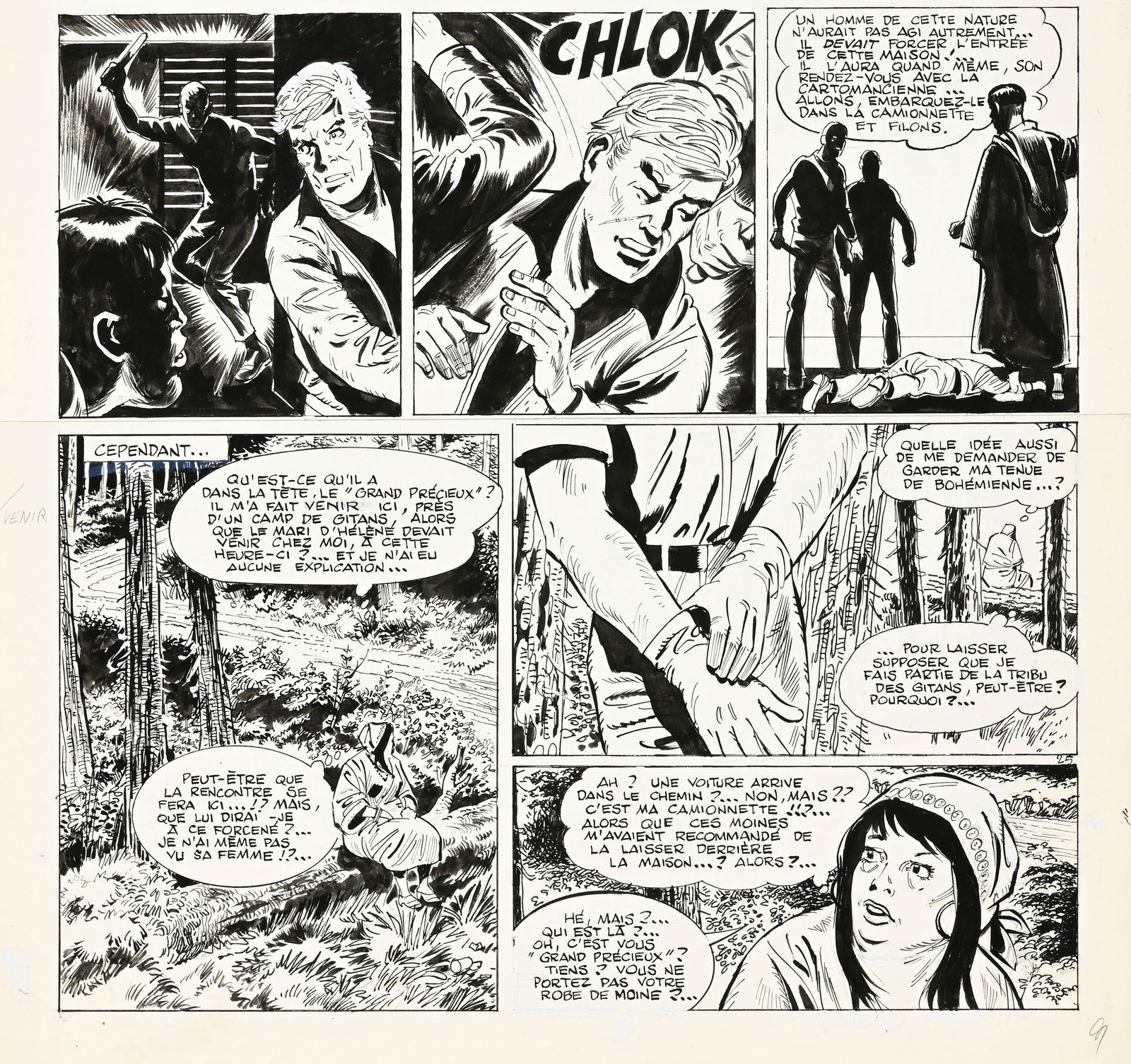 Dan Cooper, Albert Weinberg, tome 34, "Silver Fox", éd. Novedi, 1985, planches originales de ba - 2
