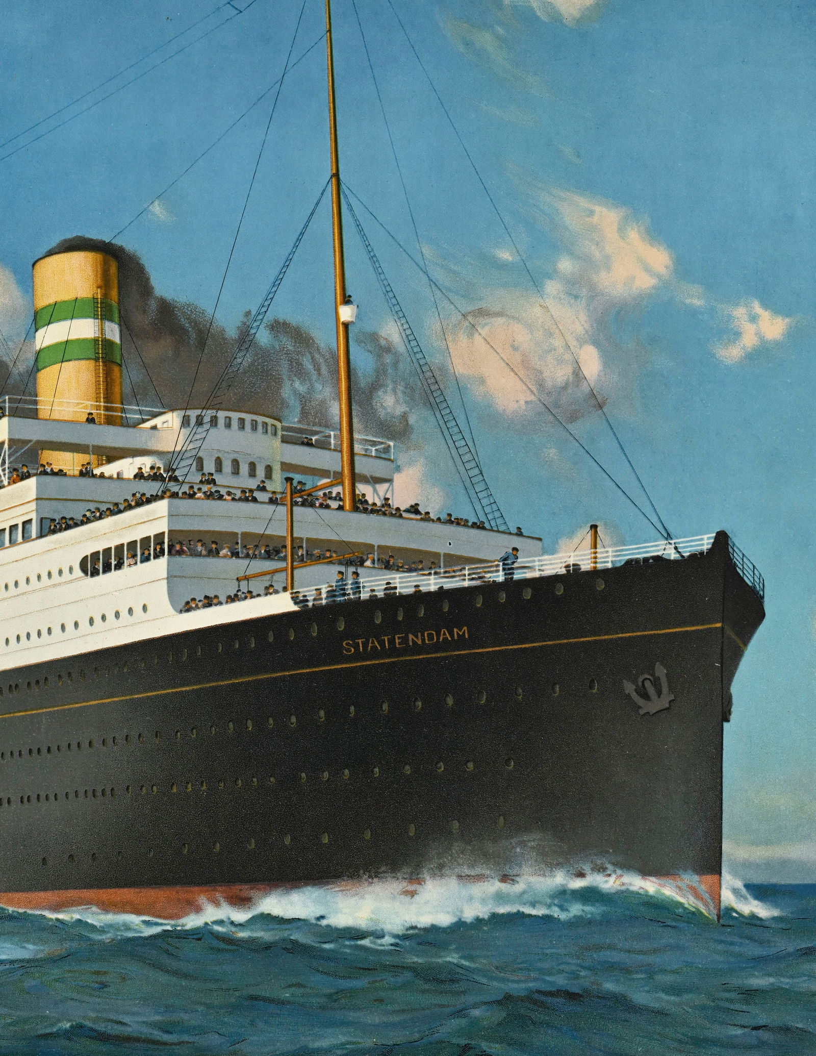 Affiche Holland America Line, circa 1930, affiche encadrée, cadre de la compagnie pour l'agence - 3