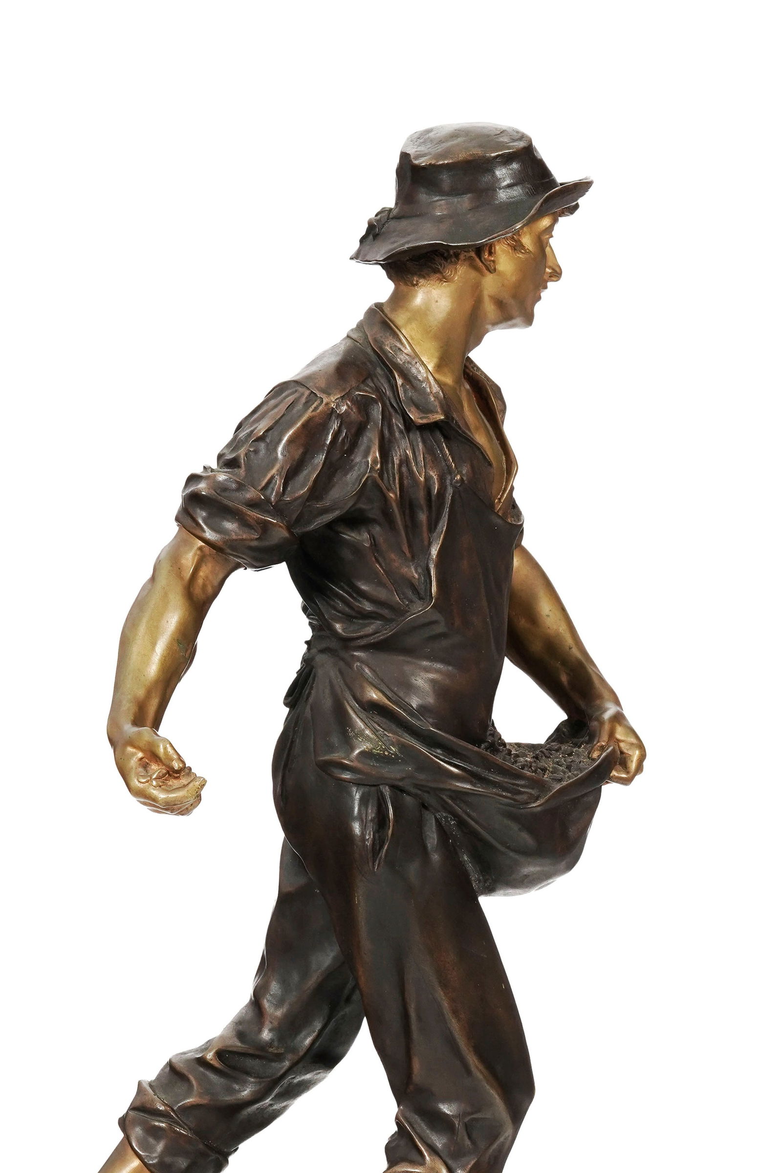 Edouard Drouot (1859-1945), Le Semeur, bronze à patine bichrome, signé, cachet de bronzier - 2