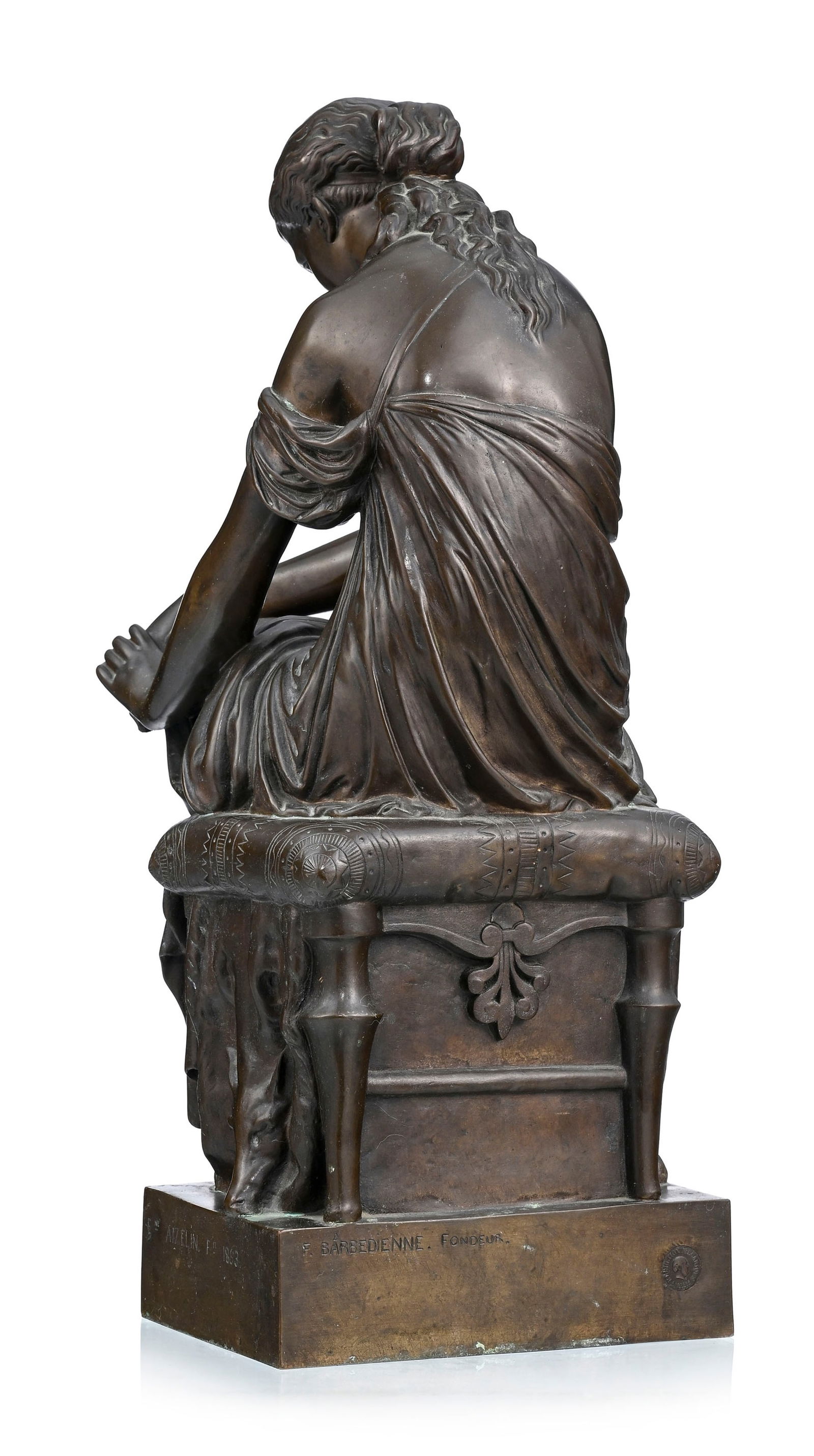 Eugène-Antoine Aizelin (1821-1902), Psyché, bronze à patine brune, signé et dat& - 3