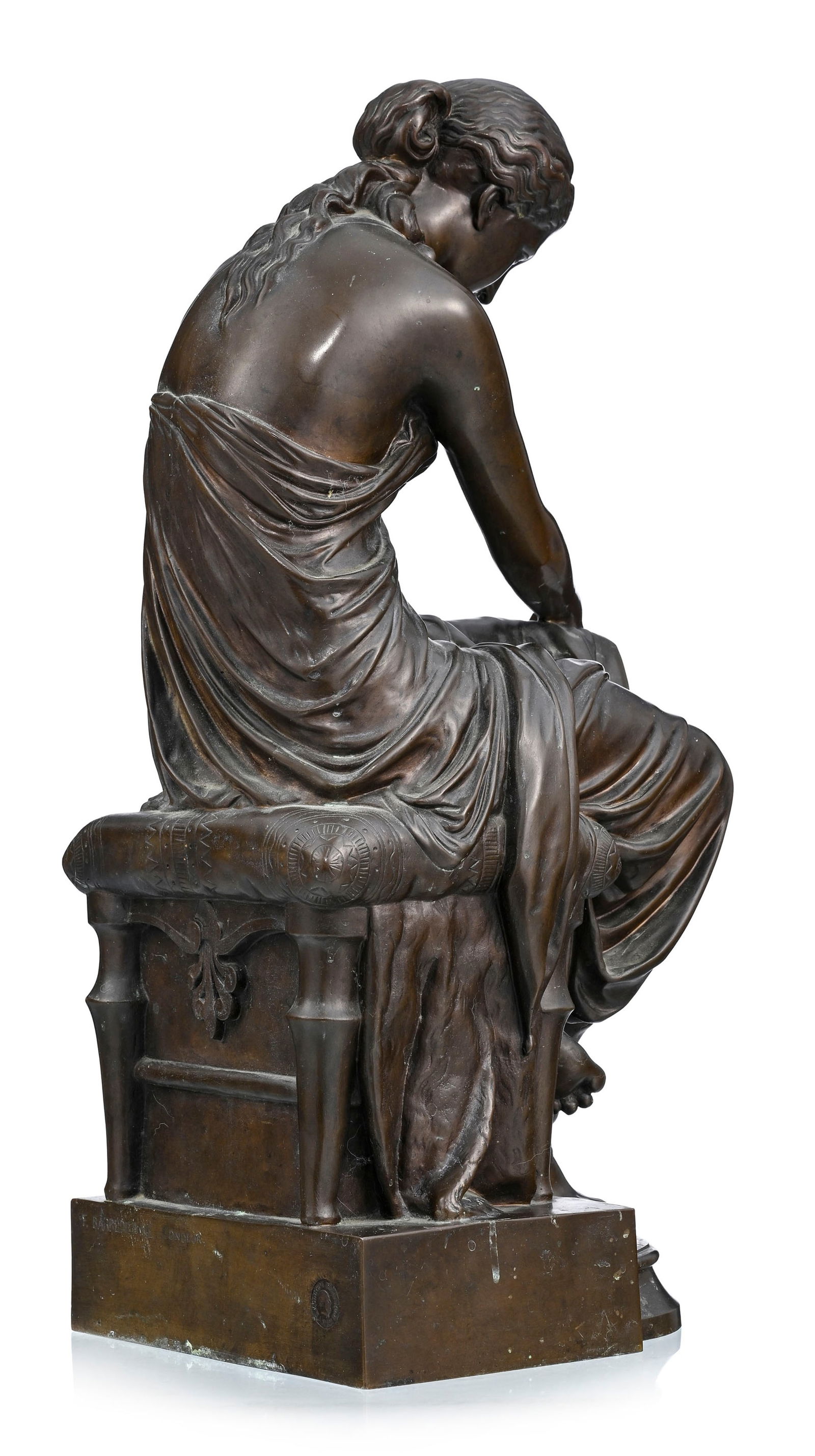 Eugène-Antoine Aizelin (1821-1902), Psyché, bronze à patine brune, signé et dat& - 4