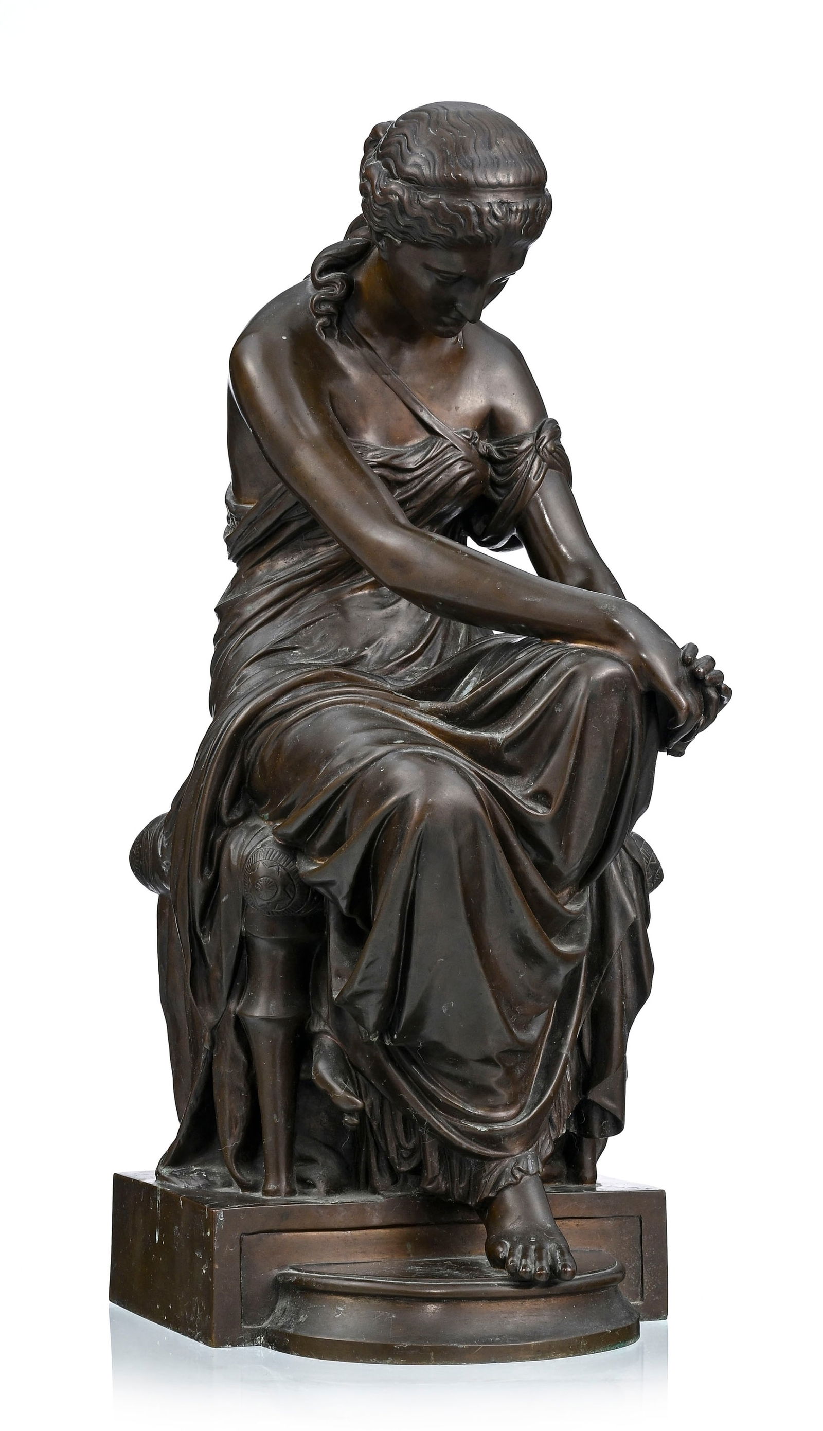 Eugène-Antoine Aizelin (1821-1902), Psyché, bronze à patine brune, signé et dat& - 5