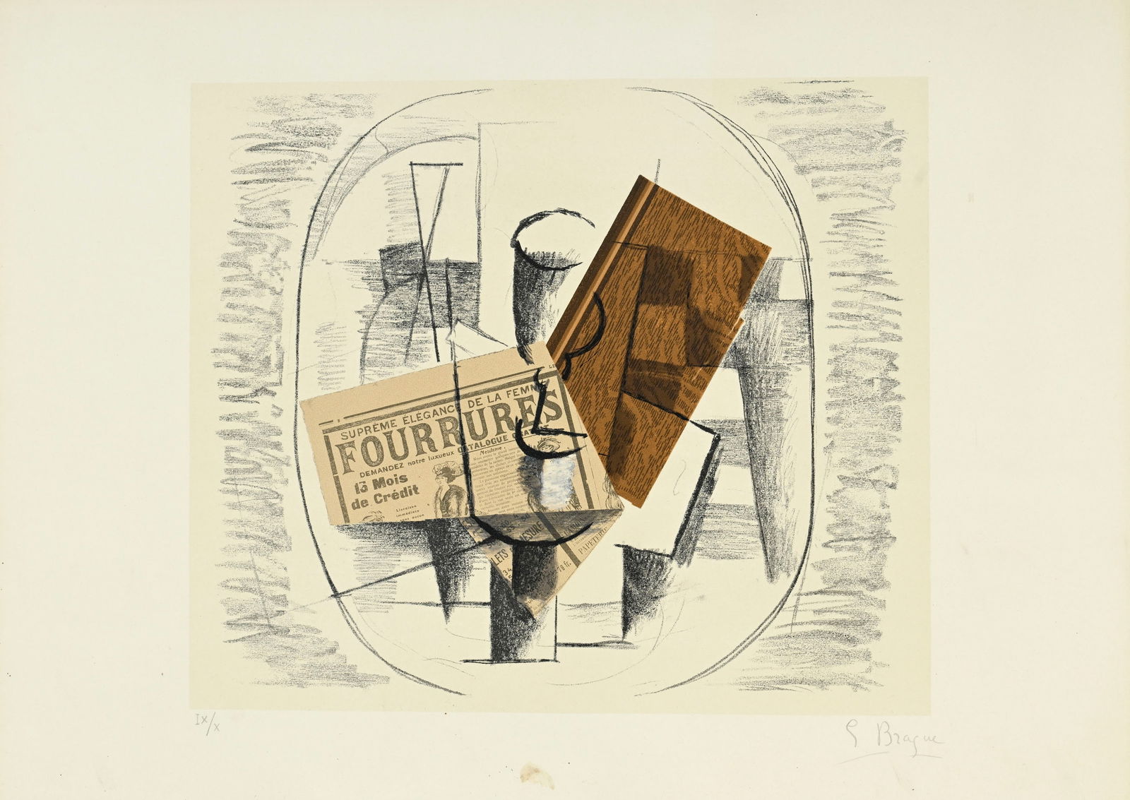 Georges Braque (1882-1963), d'après, "Papiers Collés II", lithographie en couleurs, signat (1 of 6)
