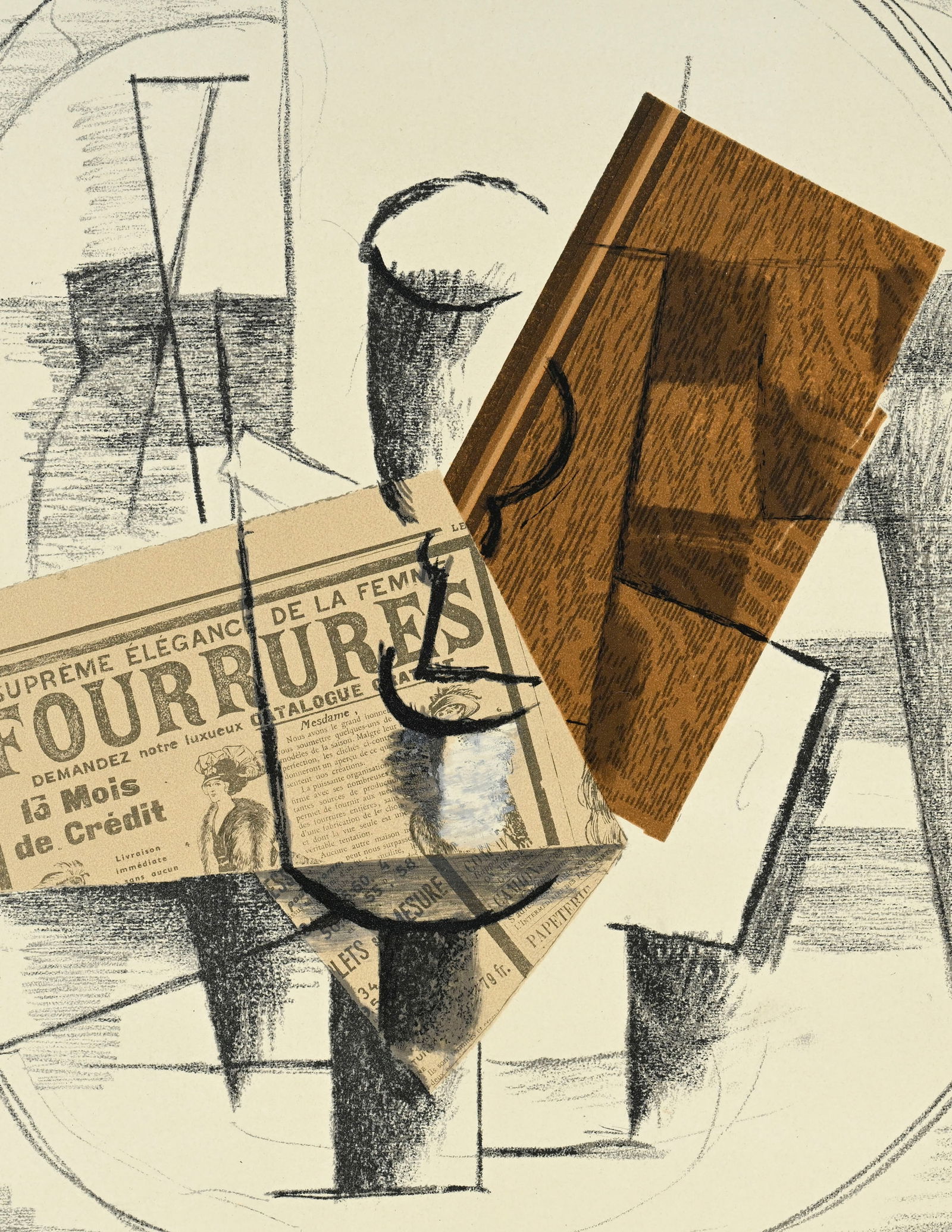 Georges Braque (1882-1963), d'après, "Papiers Collés II", lithographie en couleurs, signat - 3