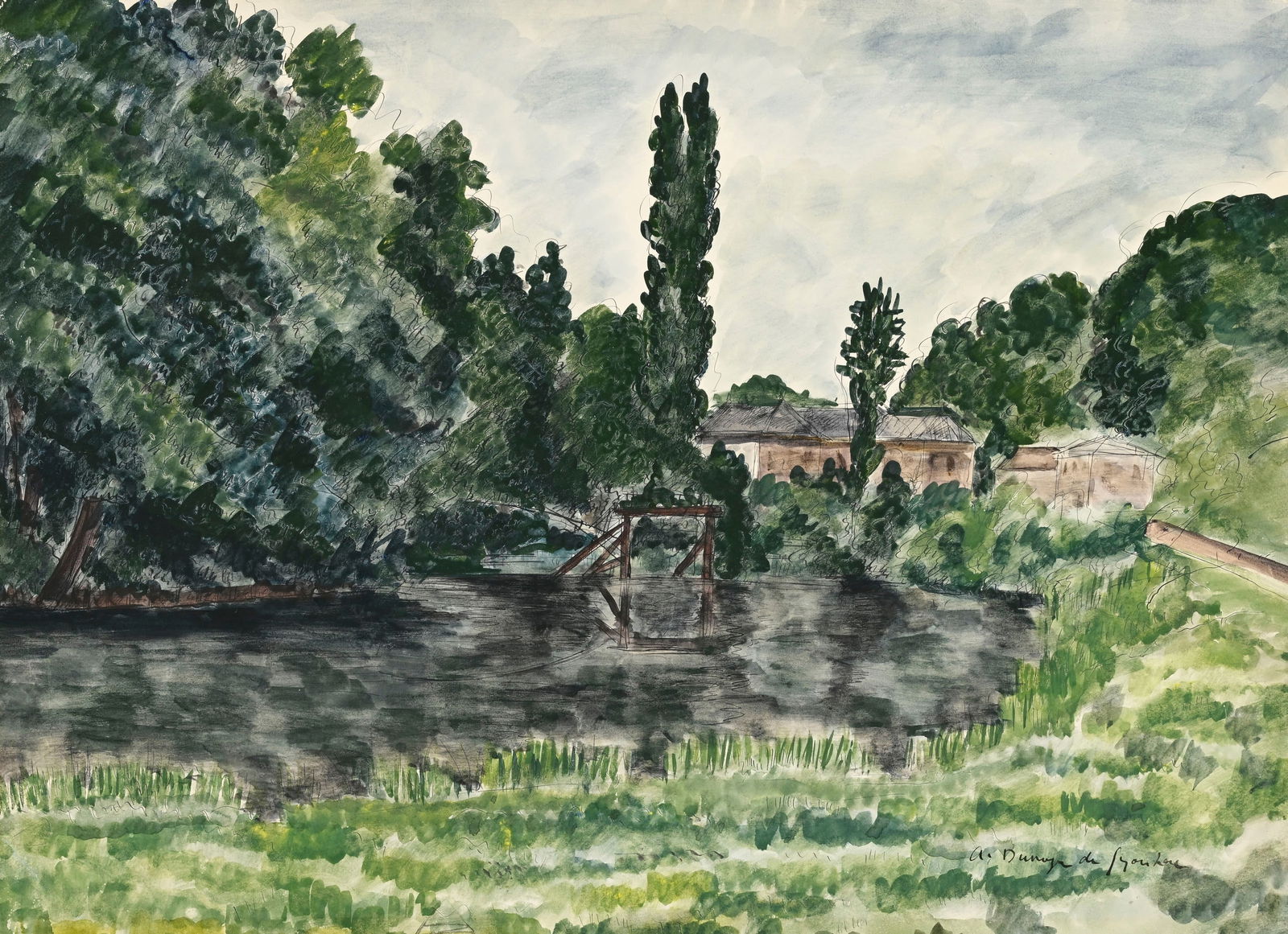 André Albert Marie Dunoyer de Segonzac (1884-1974), "Moulin de Quinte-Joie", aquarelle et encre (1 of 5)