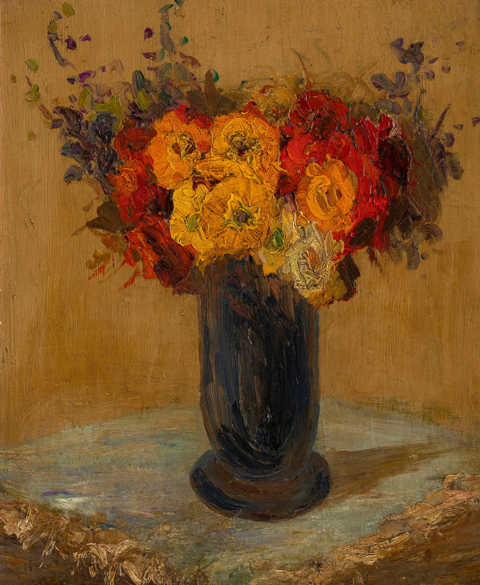 Emile Othon Friesz (1879-1949), Bouquet de fleurs, huile sur toile, 46x38 cm: Emile Othon Friesz (1879-1949), Bouquet de fleurs, huile sur toile, 46x38 cm