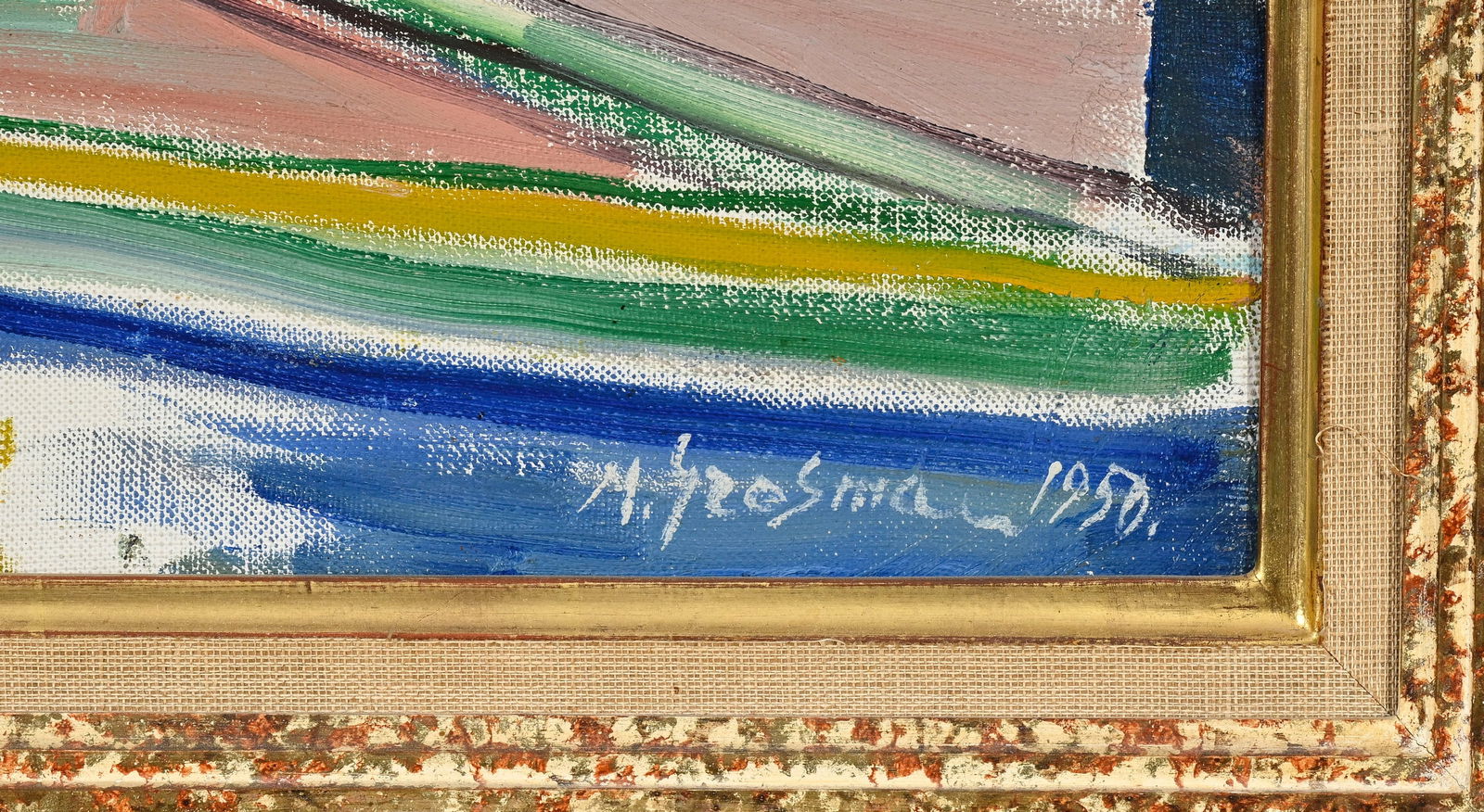 Maurice Grossman (c.1900-1976), Vue de village, 1950, huile sur toile, signée et datée, co - 4