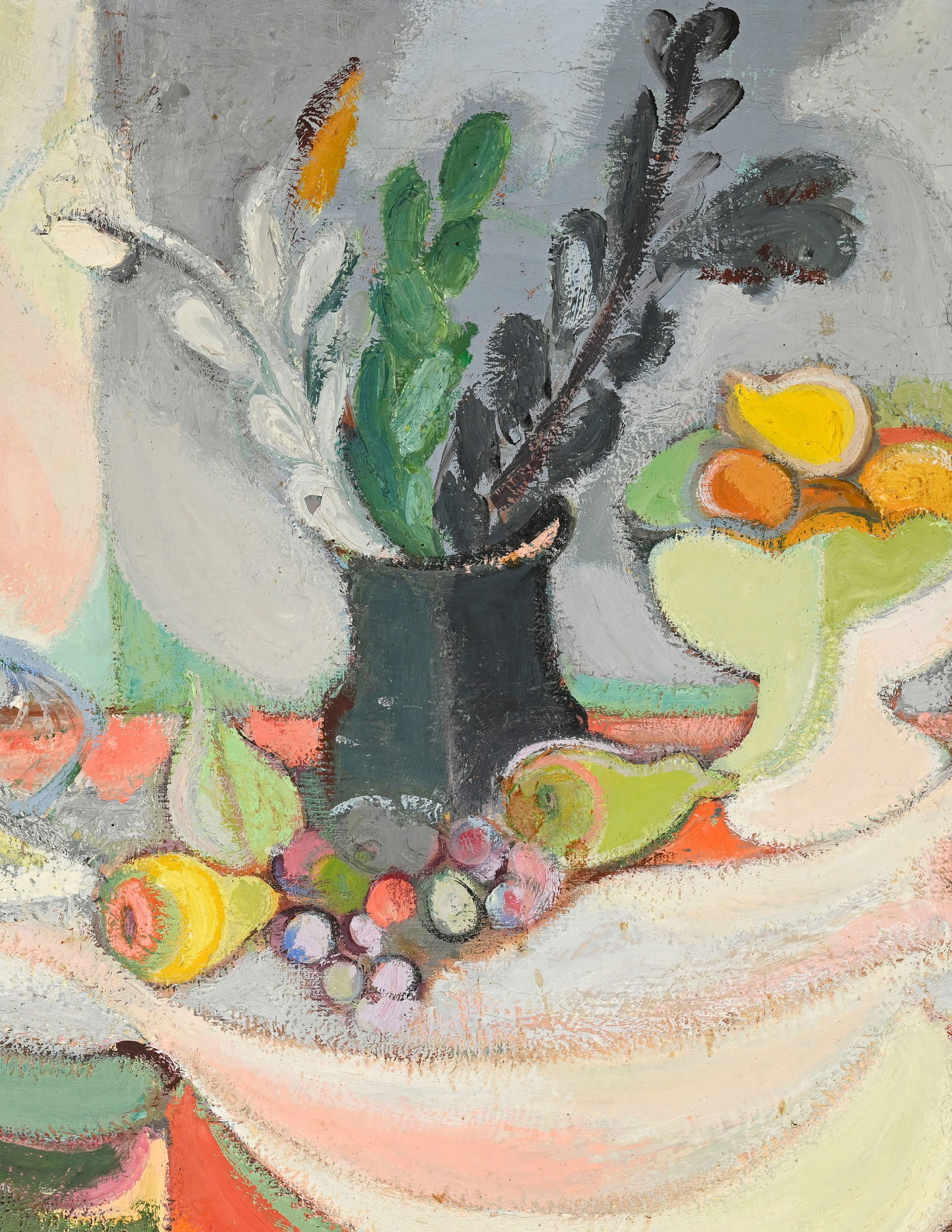 Maurice Grossman (c.1900-1976), Nature morte aux fruits et au bouquet, huile sur panneau, signé - 3