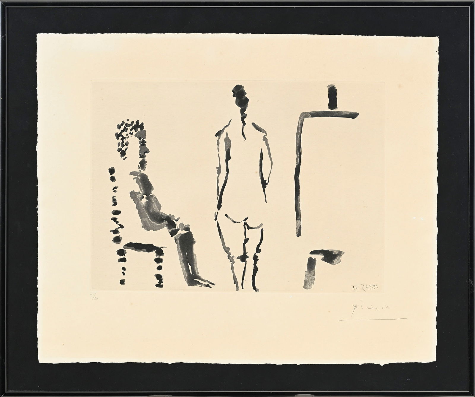 Pablo Picasso (1881-1973), "Peintre au repos avec modèle de dos", 1965, aquatinte et pointe s&# - 2