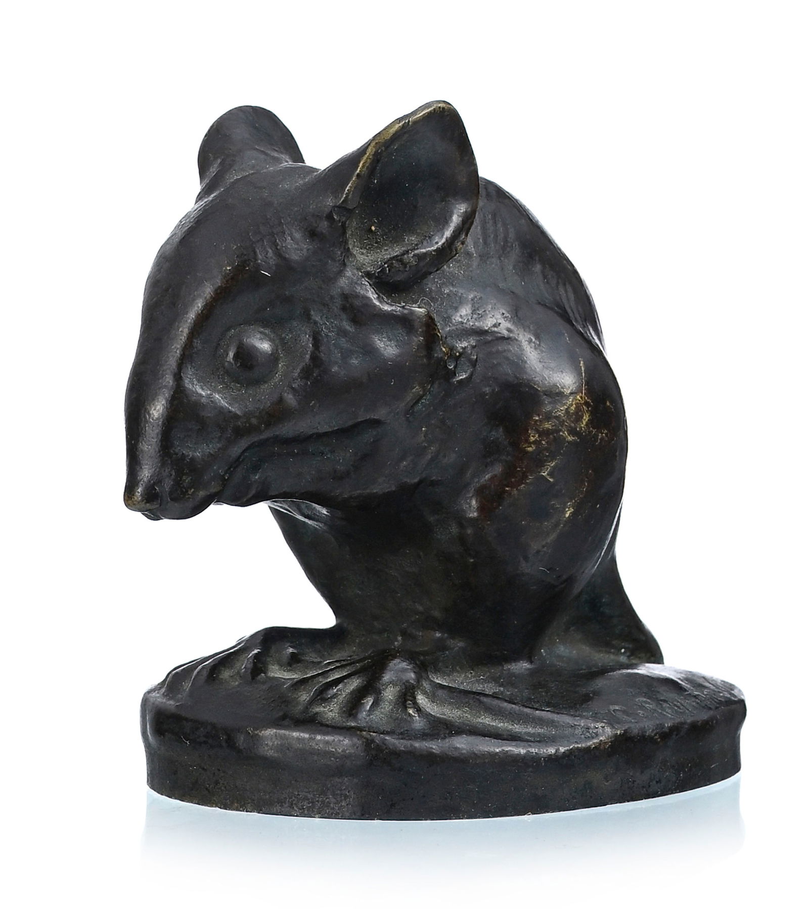 Charles Reymond-Gunthert (1871-1941), Souris, sculpture en bronze, signée, 7,5x8x5,5 cm: Charles Reymond-Gunthert (1871-1941), Souris, sculpture en bronze, signée, 7,5x8x5,5 cm 