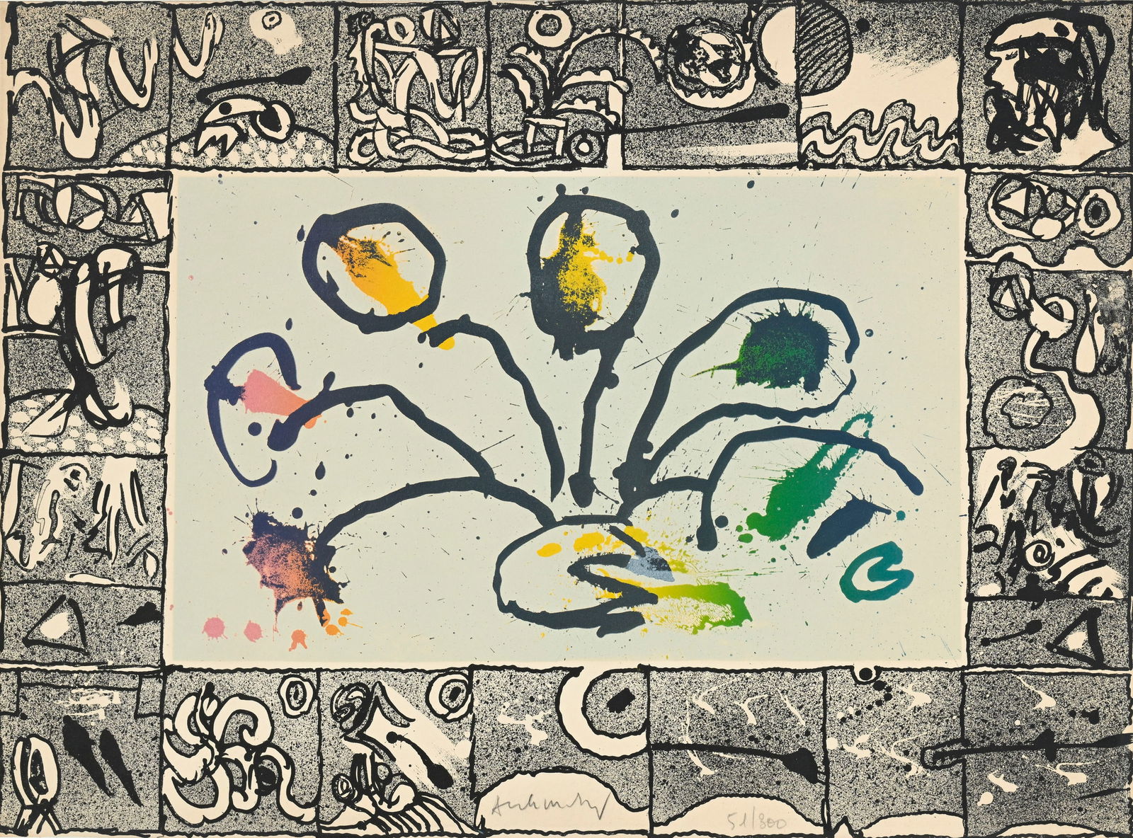 Pierre Alechinsky (1927), "Babord", 1968, lithographie en couleurs, signée et numéroté (1 of 5)