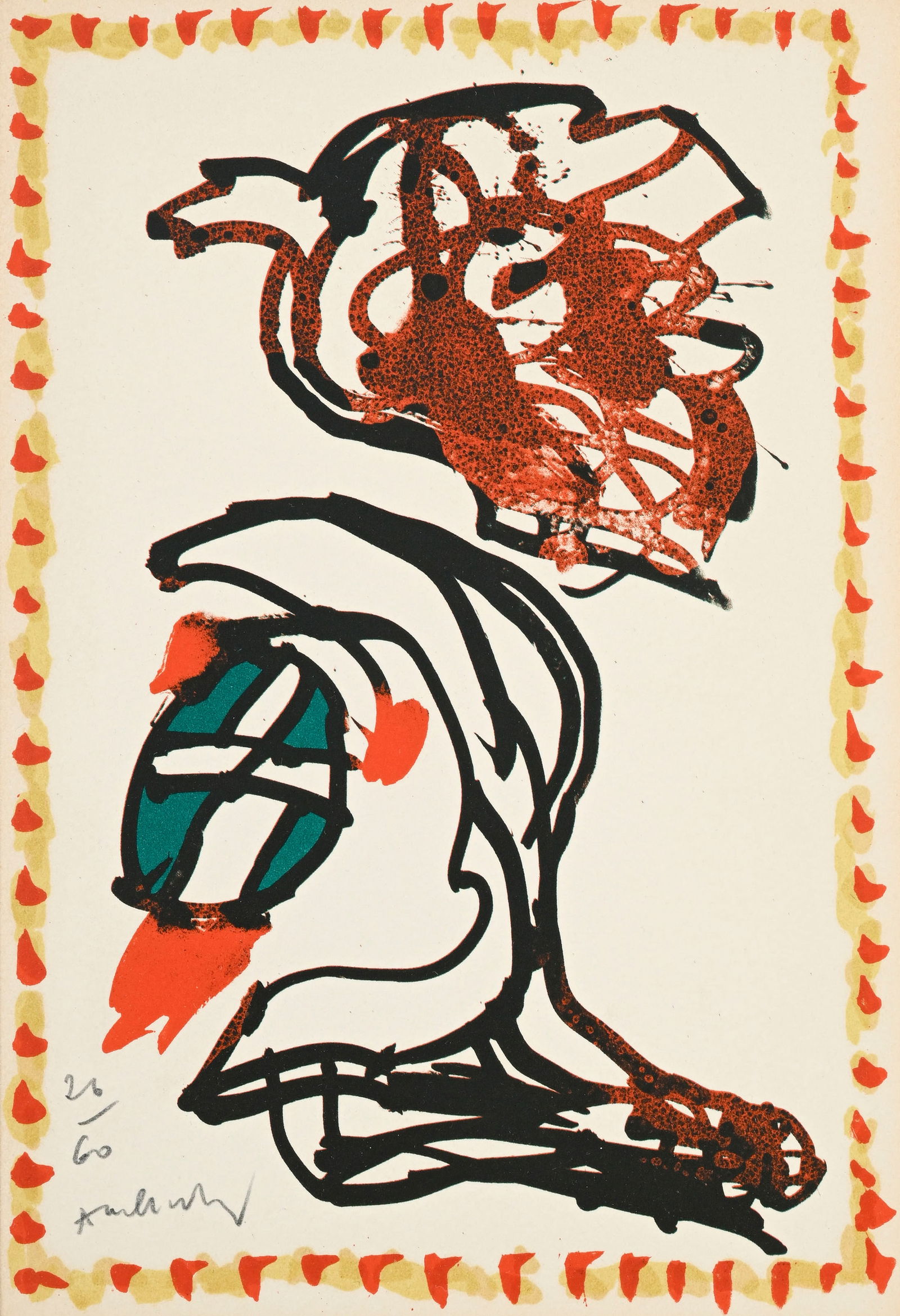 Pierre Alechinsky (1927), "En deux temps", 1977, lithographie en couleurs, signée et numér (1 of 5)