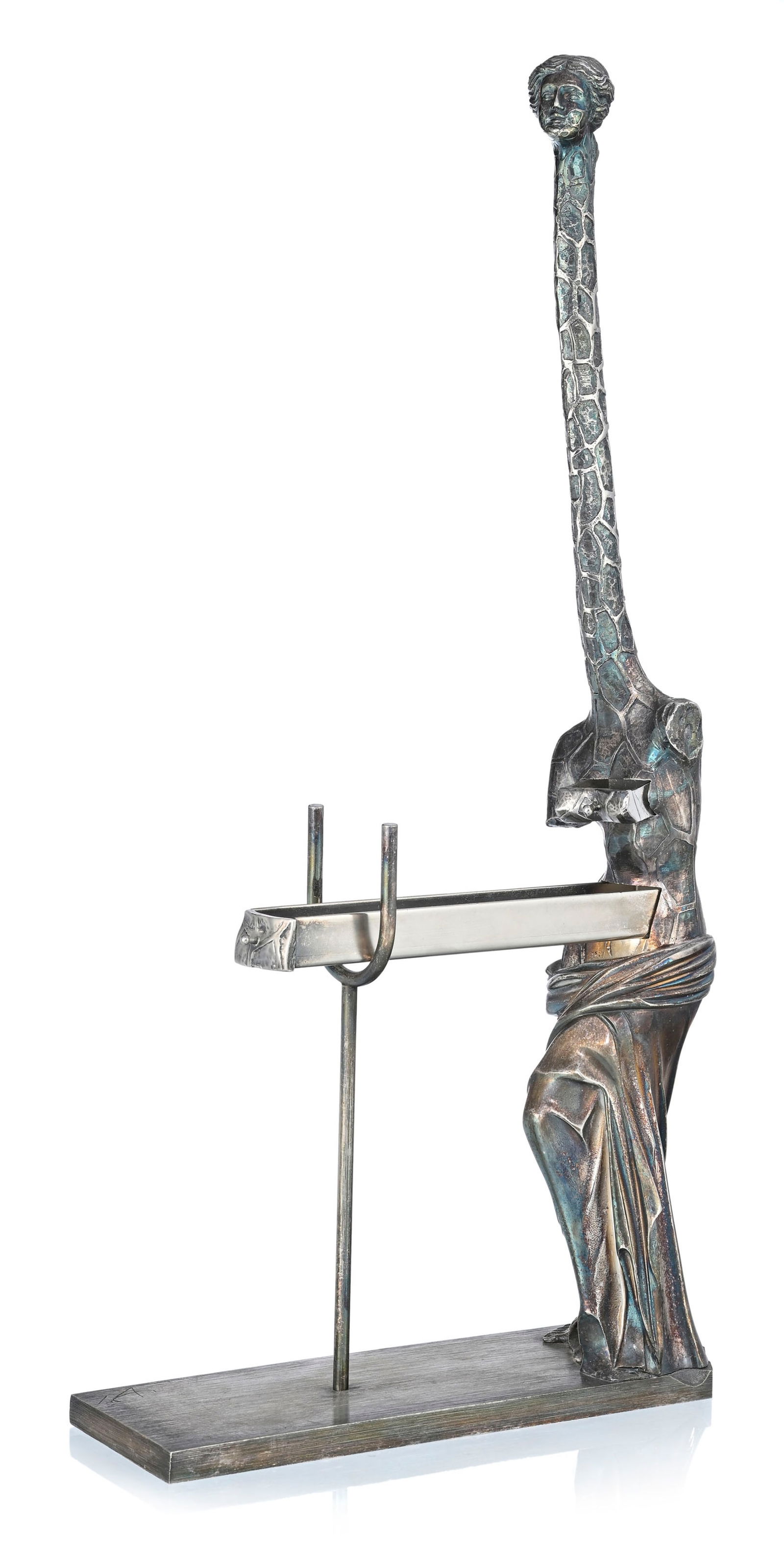 Salvador Dali (1904-1989), "Venus à la girafe", 1973, sculpture en bronze argenté, éd - 2