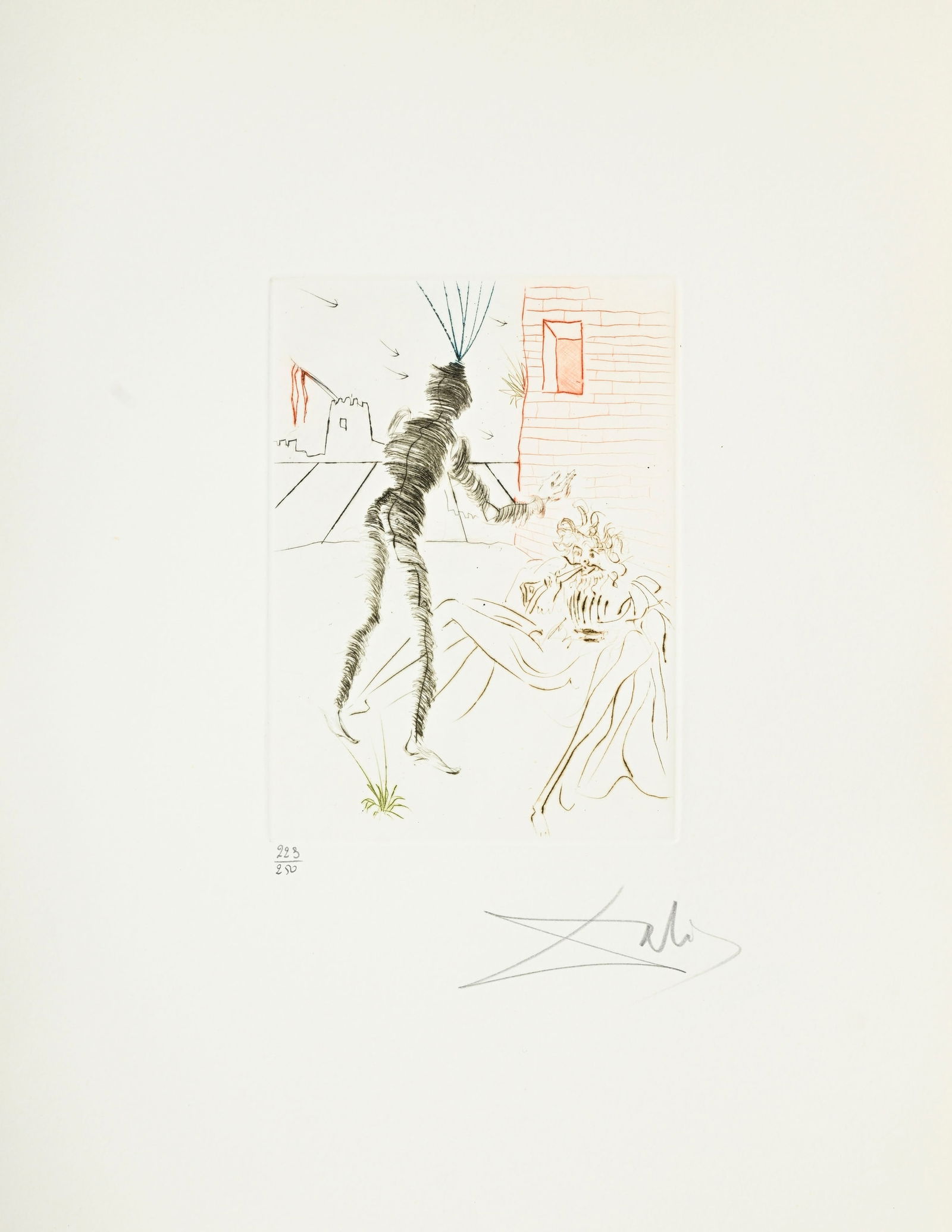 Salvador Dali (1904-1989), "Much Ado About Shakespeare II", 1970, série de 16 pointes sèch: Salvador Dali (1904-1989), "Much Ado About Shakespeare II", 1970, série de 16 pointes sèches en couleurs, signées et numérotées 223/250 au crayon, 45x31 cm (feuille) 