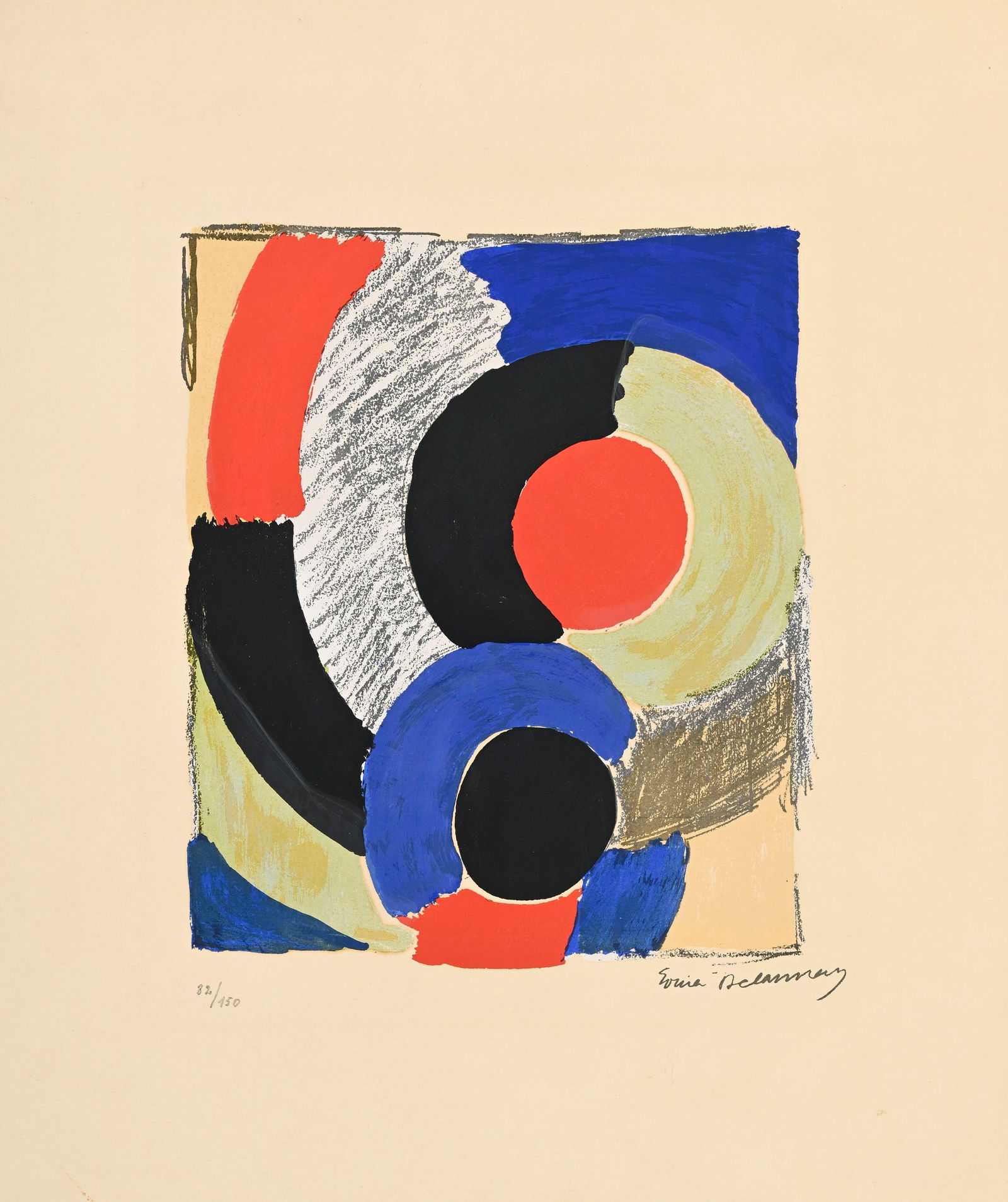 Sonia Delaunay (1885-1979), Composition, lithographie en couleurs, signée dans la plaque et num (1 of 6)