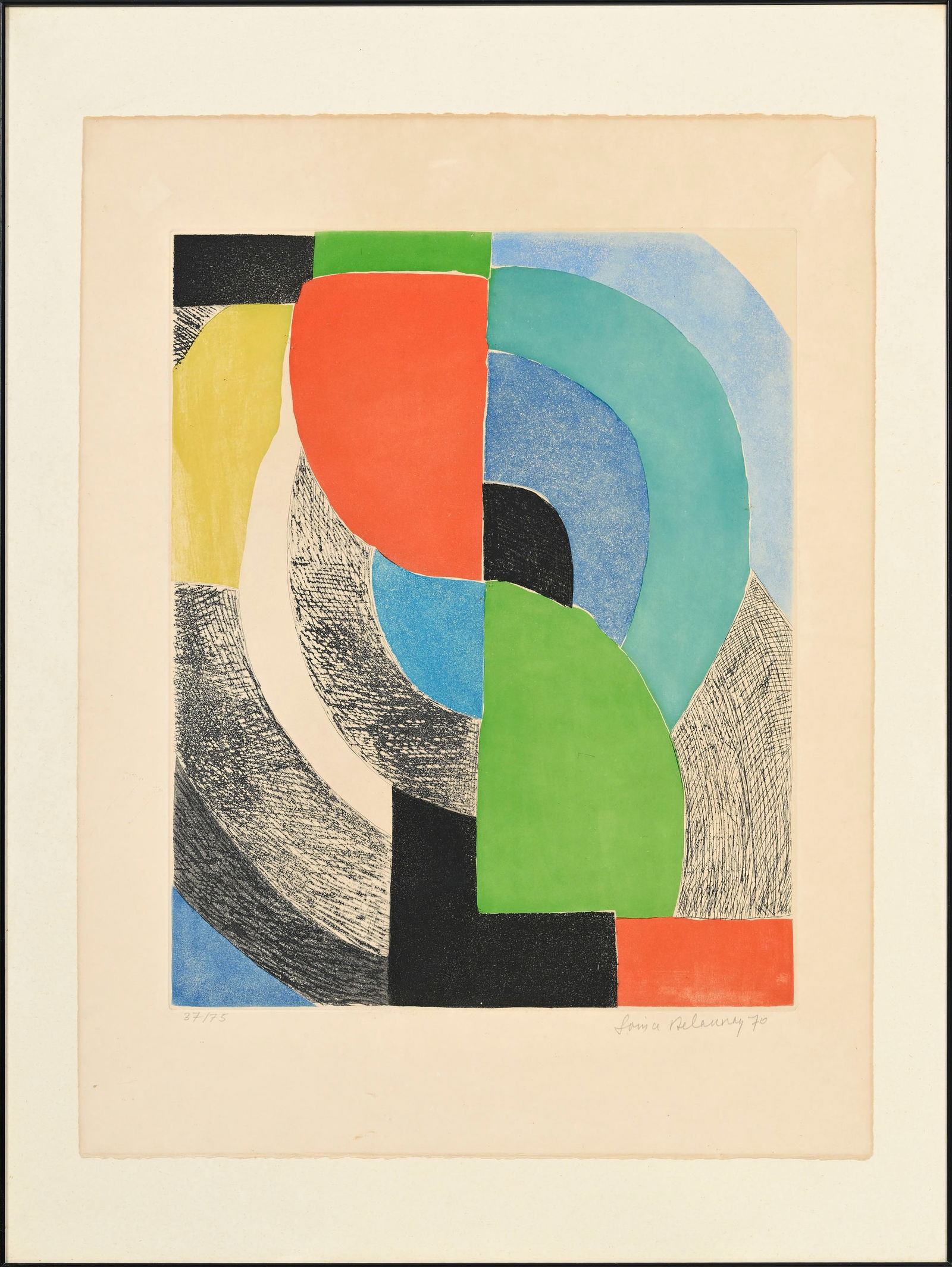 Sonia Delaunay (1885-1979), "Avec moi-même", 1970, eau-forte et aquatinte, signée, dat - 2