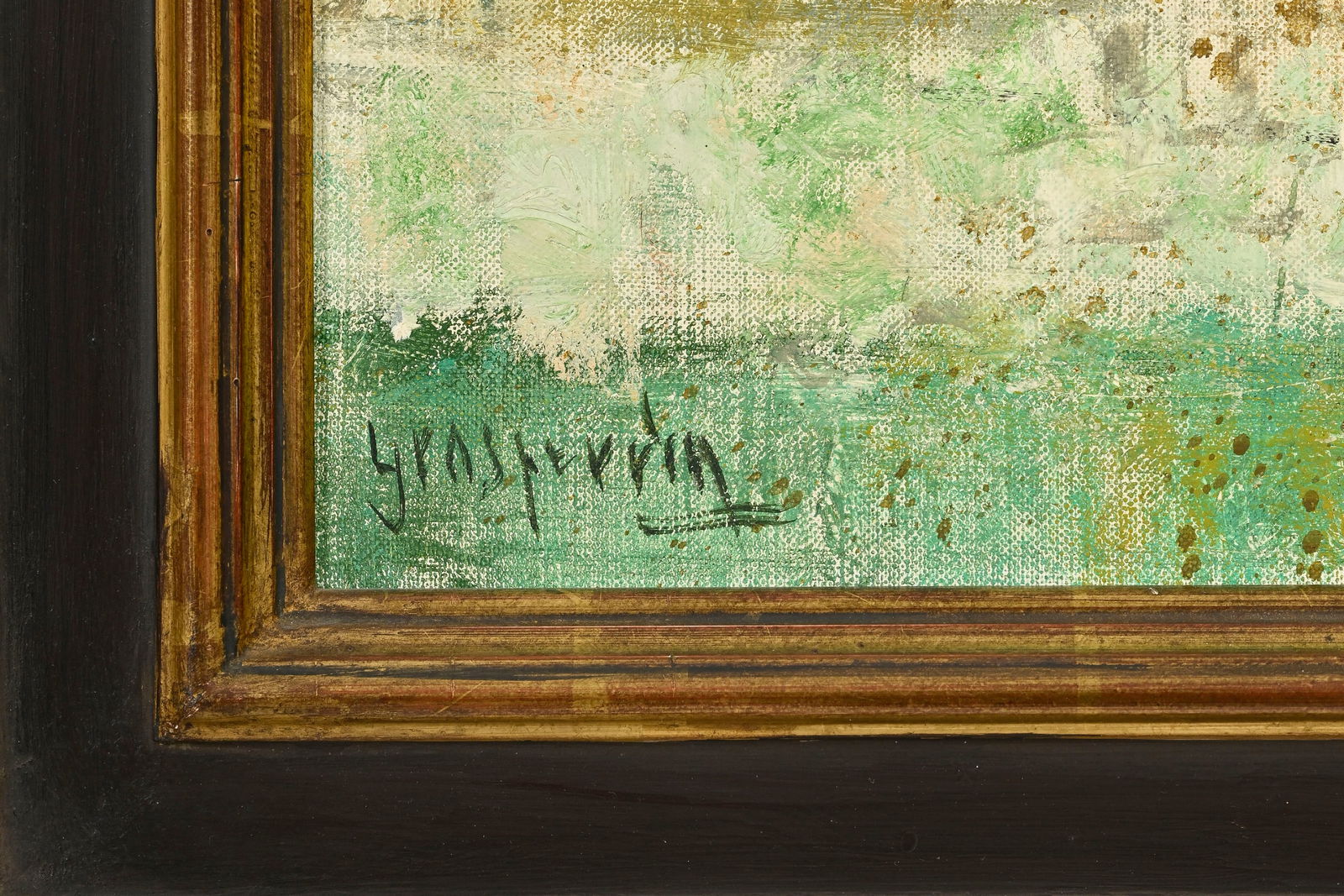 Claude Grosperrin (1936-1977), Chevaux de course, huile sur toile, signée, 65x54 cm - 4