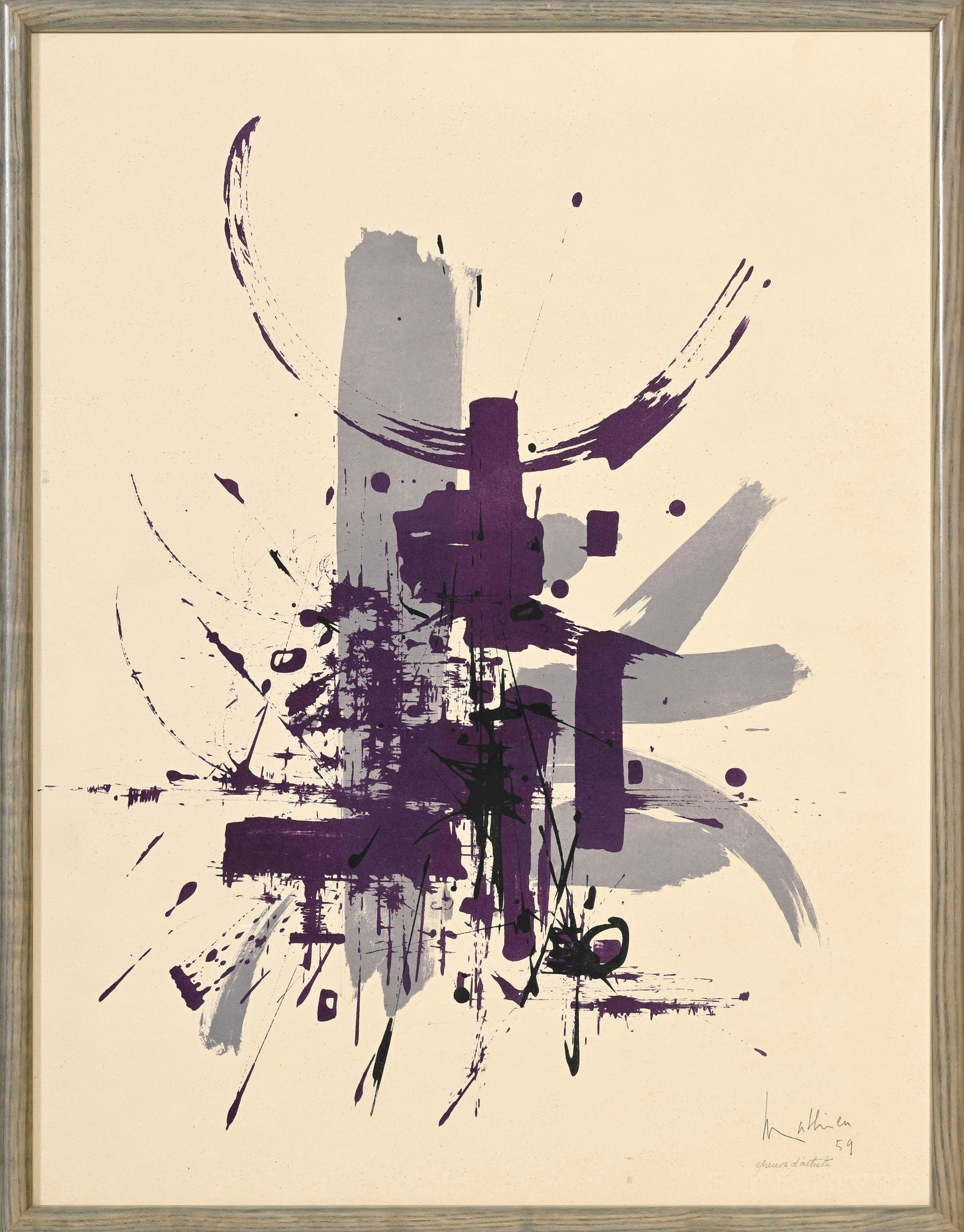 Georges Mathieu (1921-2012), Composition, 1959, lithographie en couleurs, signée, datée et - 2