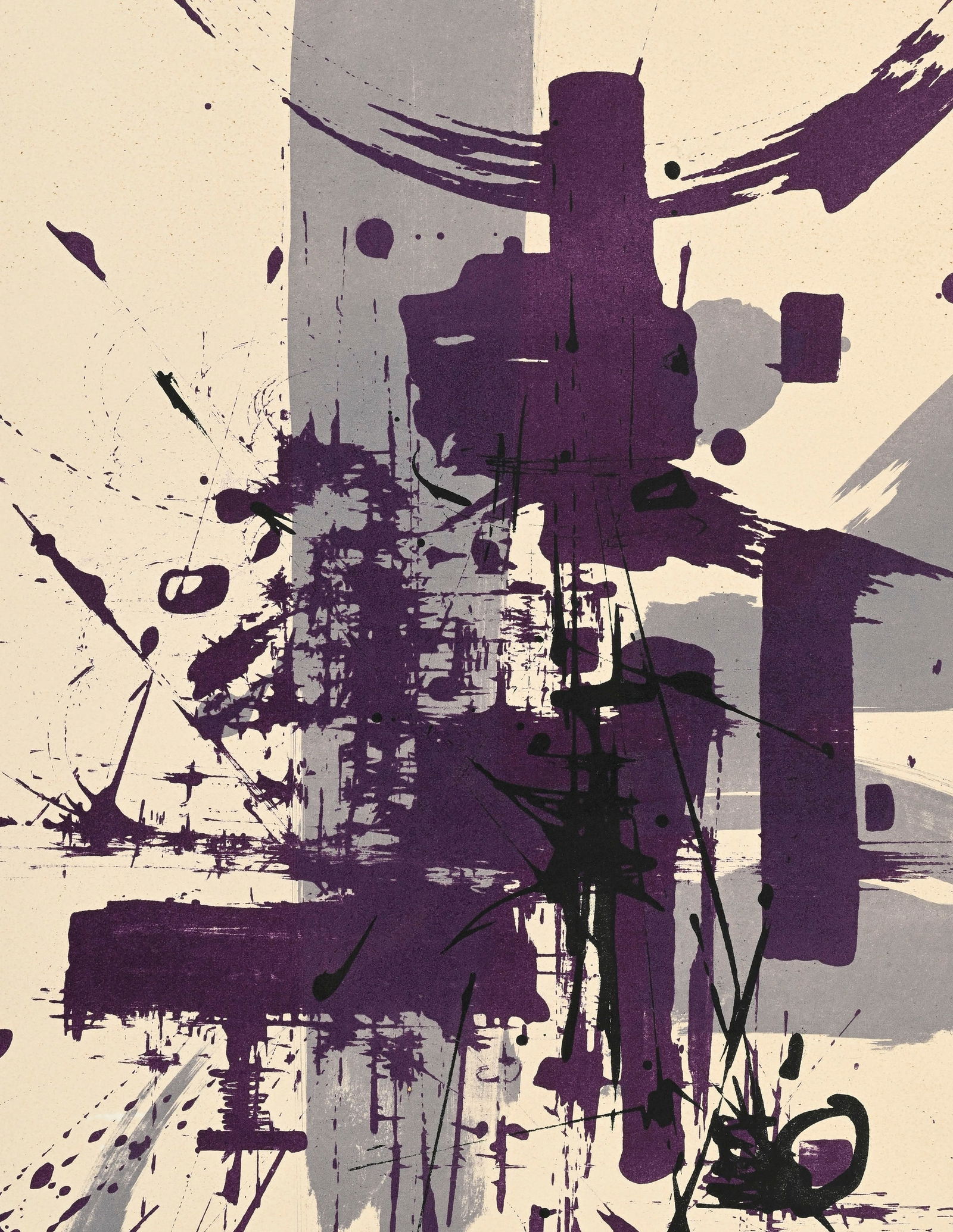 Georges Mathieu (1921-2012), Composition, 1959, lithographie en couleurs, signée, datée et - 3