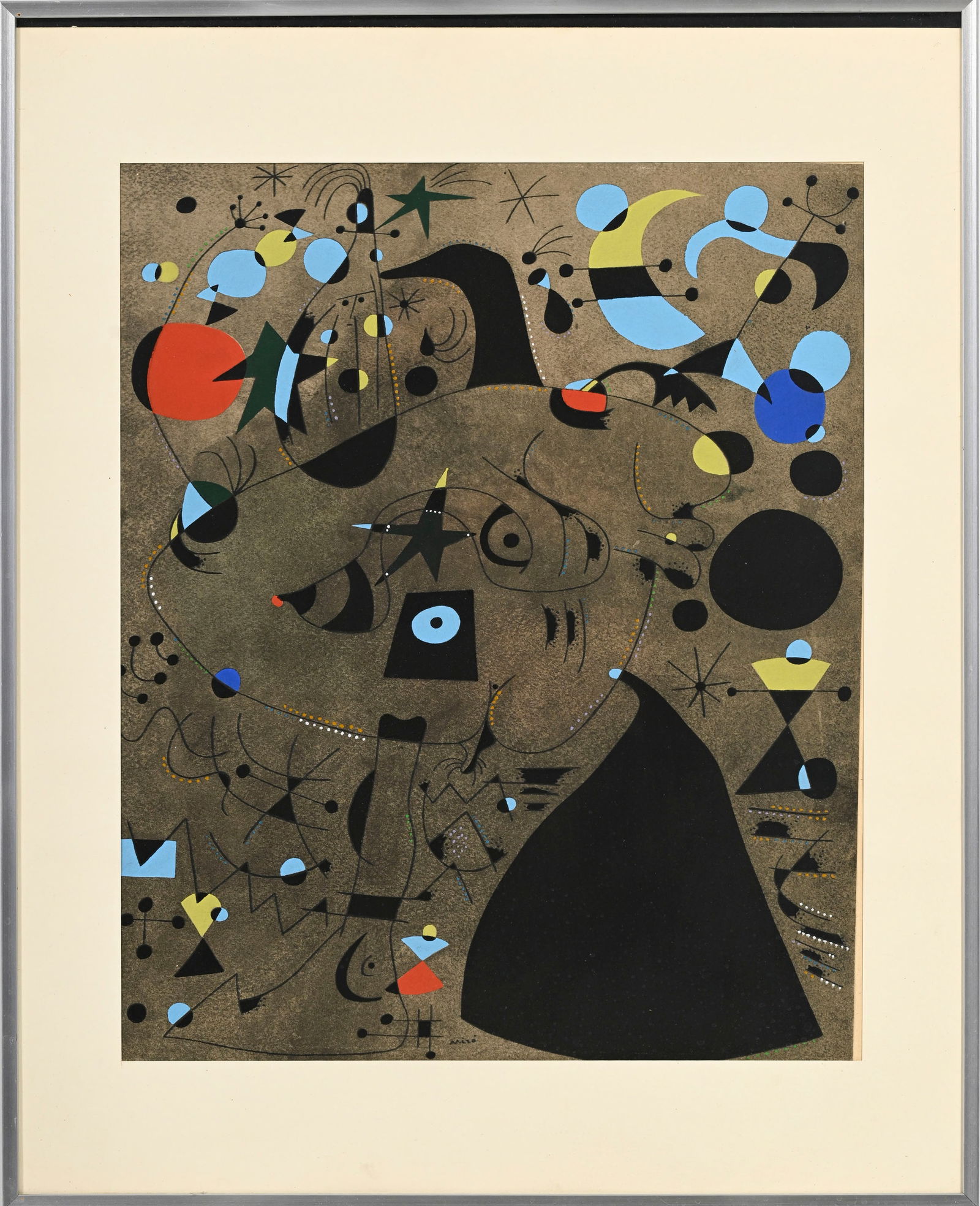 Joan Miro (1893-1983), d'après, "Constellations: femme dans la nuit", 1959, pochoir, signé - 2