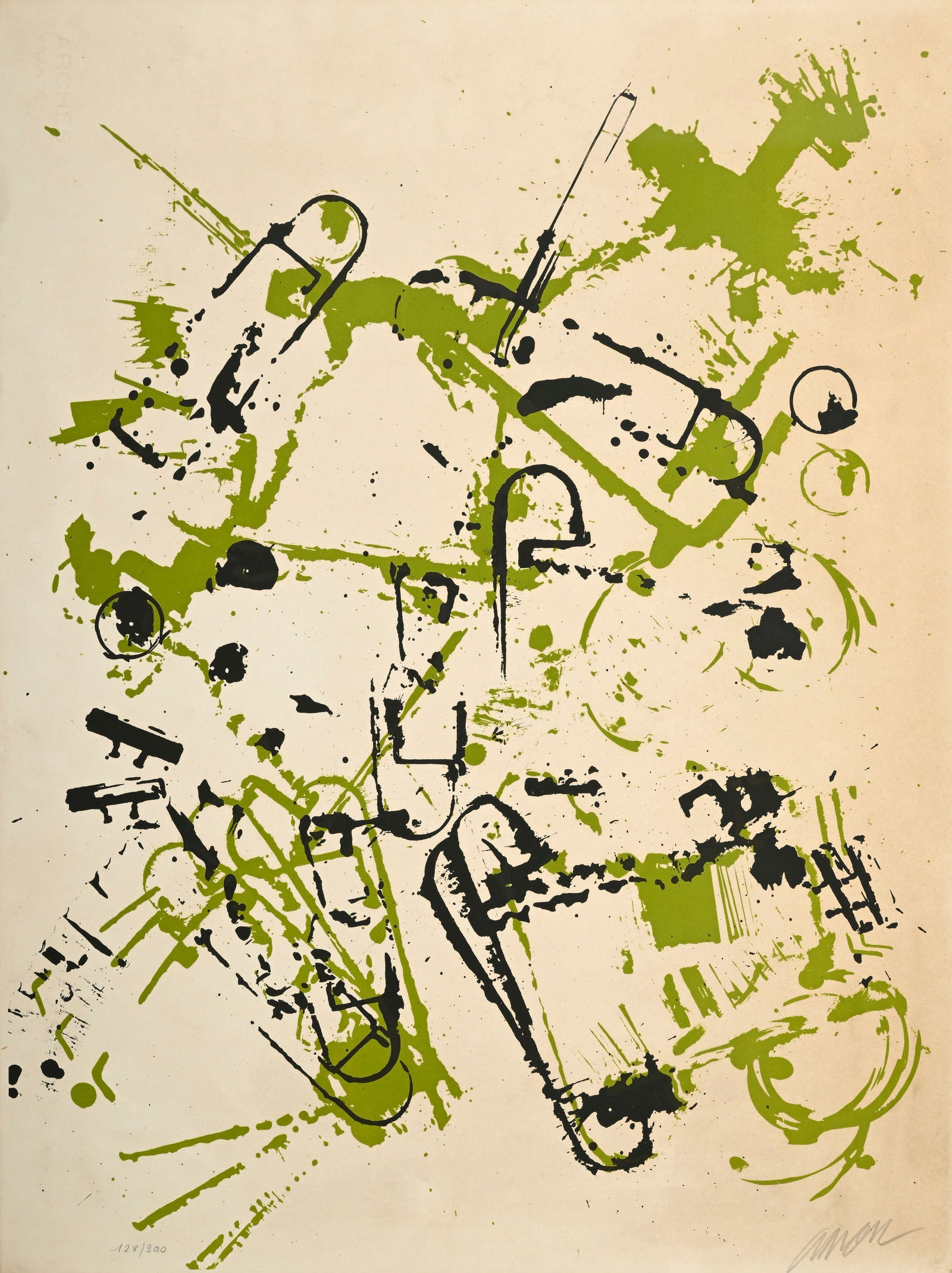 Arman (1928-2005), "L’intérieur des choses II: Le transistor", 1971, lithographie en coul: Arman (1928-2005), "L’intérieur des choses II: Le transistor", 1971, lithographie en couleurs, signée et numérotée 128/300 au crayon, 65x48,5 cm ConditionOxydation du papier 