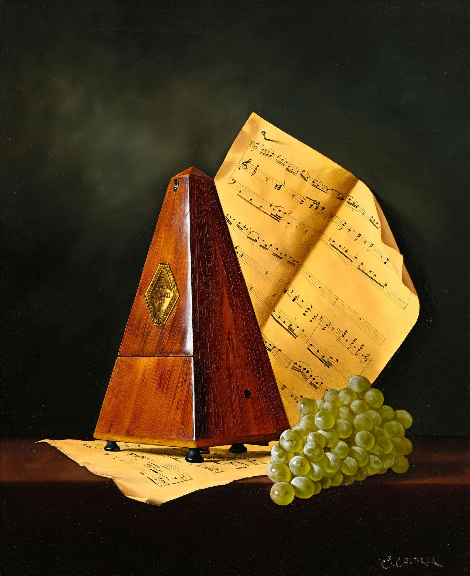 Stéphane Capitrel (1959), "Chuchotements", huile sur toile, signée et contresignée au: Stéphane Capitrel (1959), "Chuchotements", huile sur toile, signée et contresignée au verso, 46,5x38 cm 