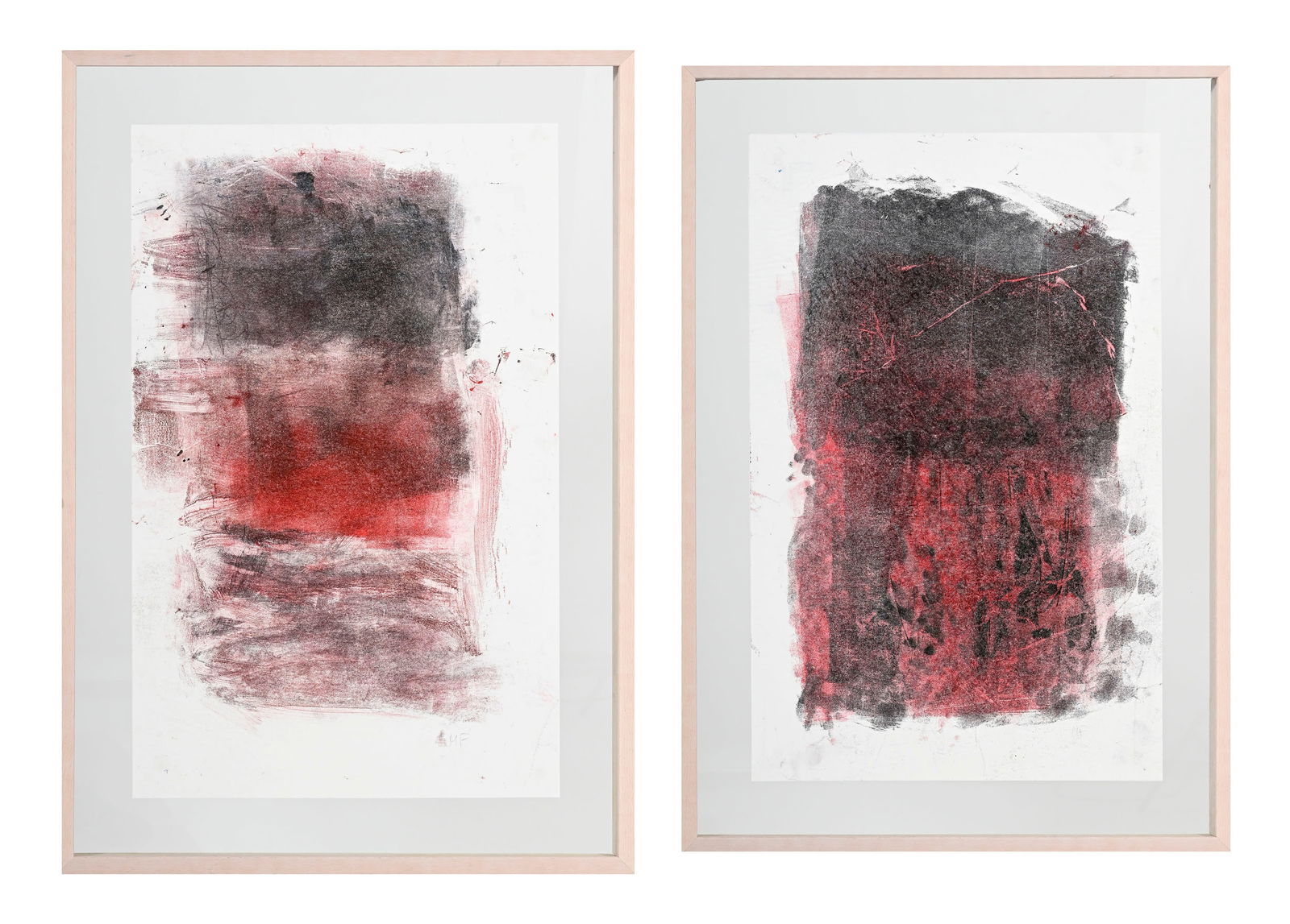 Monique Frydman (1943), Compositions, 2 monotypes sur papier Japon, monogrammés, 75,5x47,5 et 7 (1 of 11)