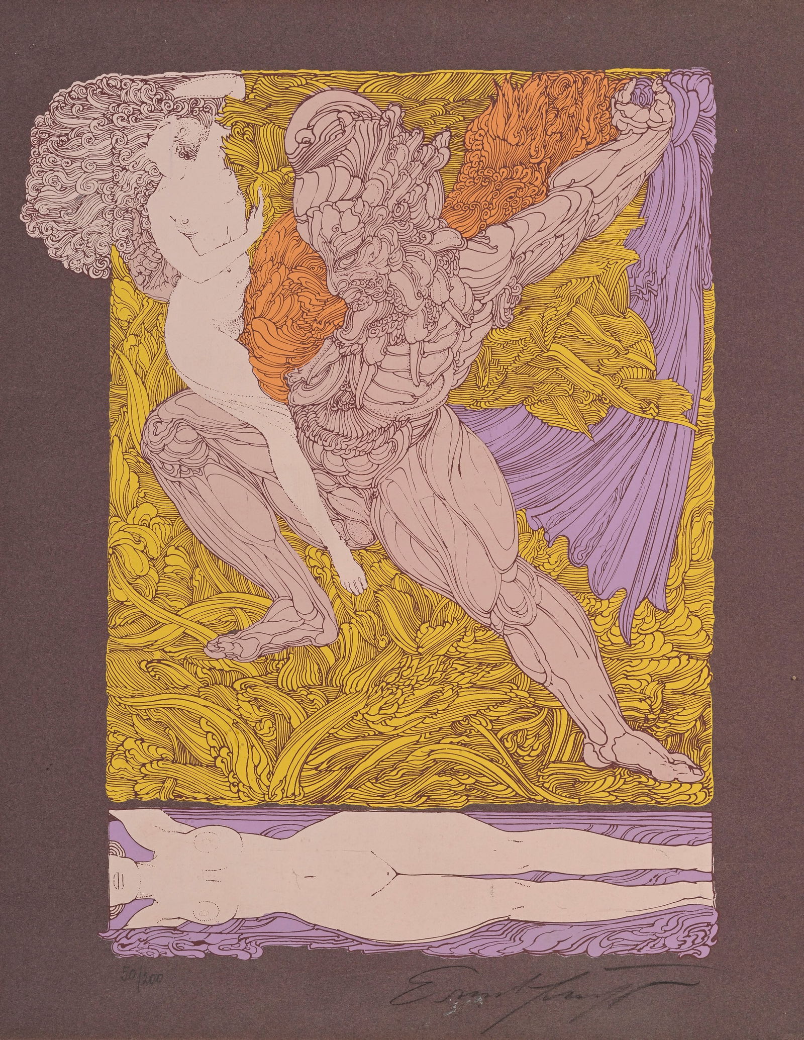 Ernst Fuchs (1930-2015), ensemble de 2 estampes : \- "Cosima", lithographie, signée et num - 3