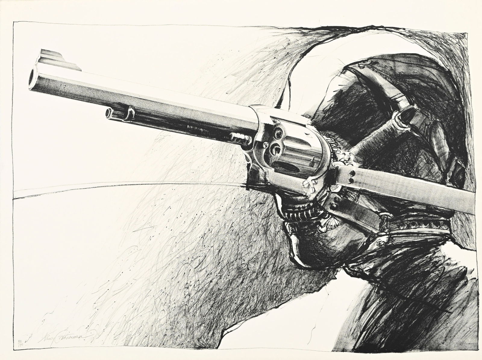 Nancy Grossmann (1940), "Road to life", lithographie, signée et numérotée 52/175 au c: Nancy Grossmann (1940), "Road to life", lithographie, signée et numérotée 52/175 au crayon, tampons secs, 49,5x66 cm (feuille) 