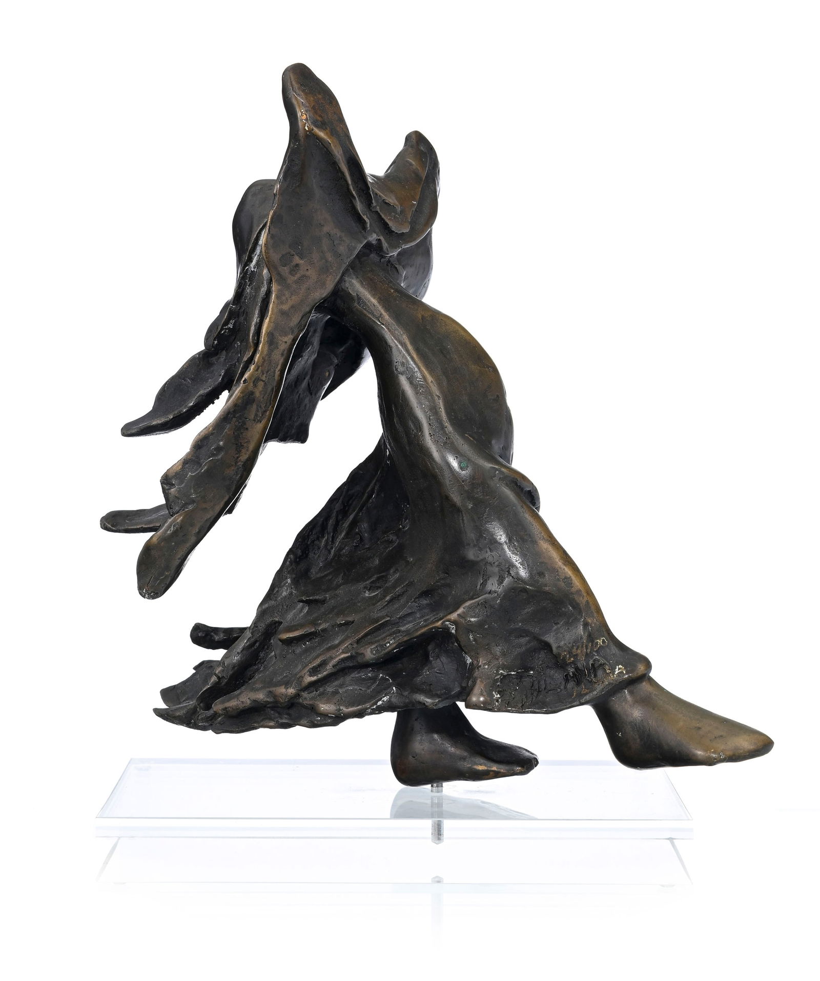 Ilana Gur (1936), "Woman against the Wind", sculpture en bronze, signée et numérotée  - 2