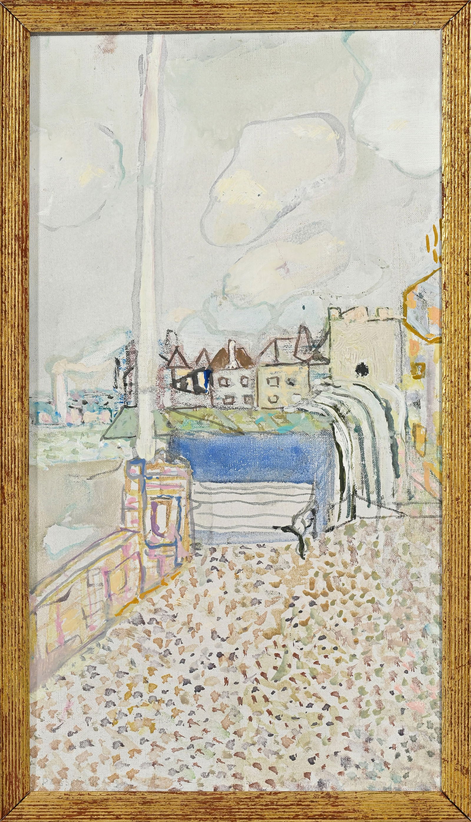 Pierre Lesieur (1922-2011), "Bord de mer"_,_ 1989, huile sur toile, signée, 36,5x20,5 cm - 2
