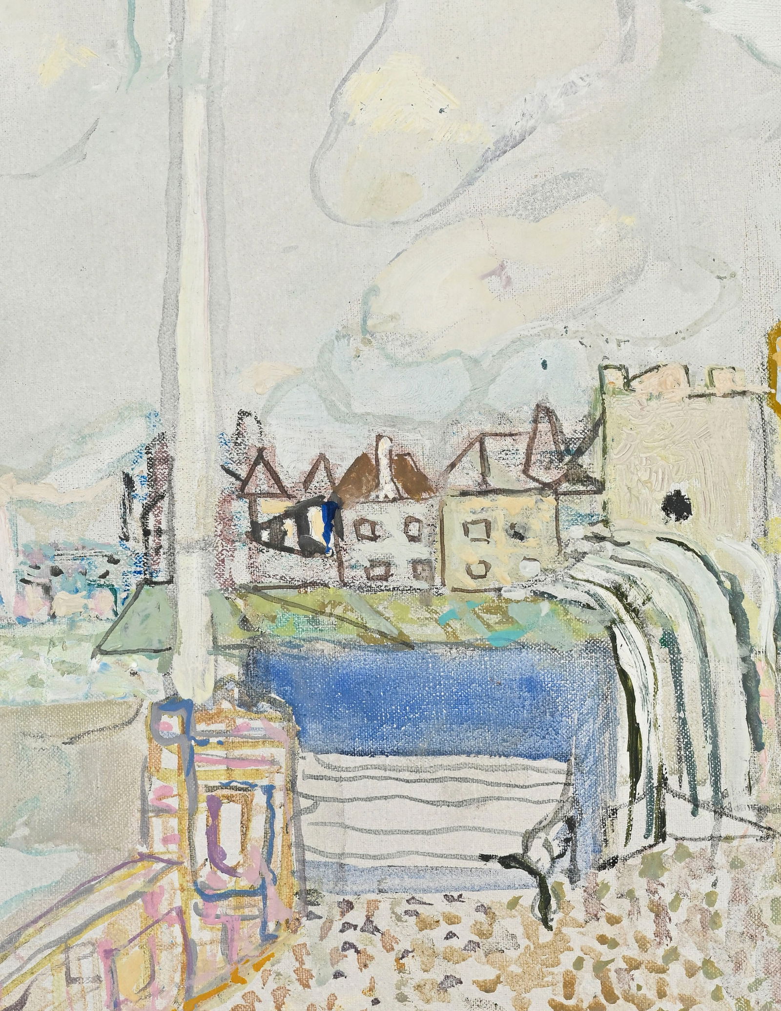 Pierre Lesieur (1922-2011), "Bord de mer"_,_ 1989, huile sur toile, signée, 36,5x20,5 cm - 3