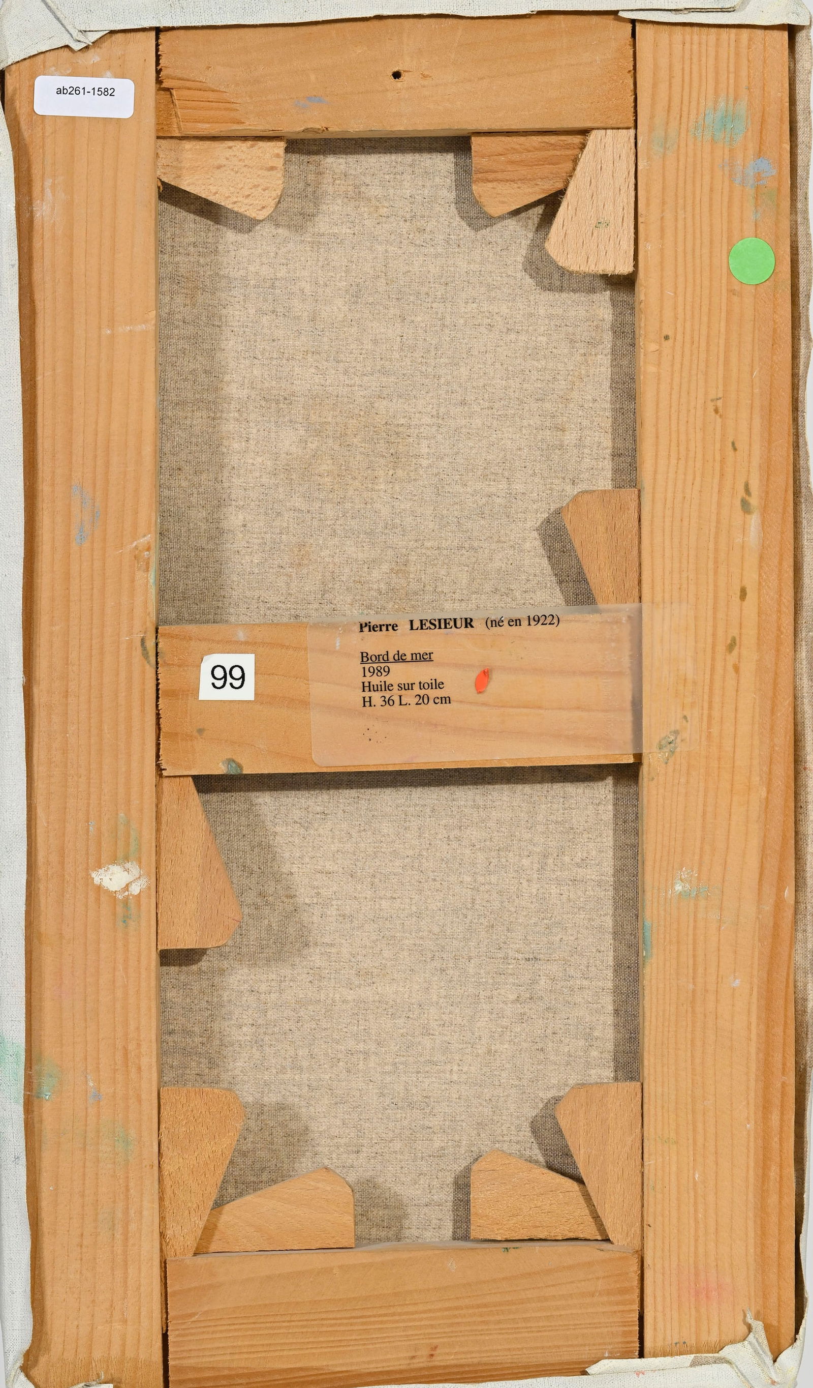 Pierre Lesieur (1922-2011), "Bord de mer"_,_ 1989, huile sur toile, signée, 36,5x20,5 cm - 4