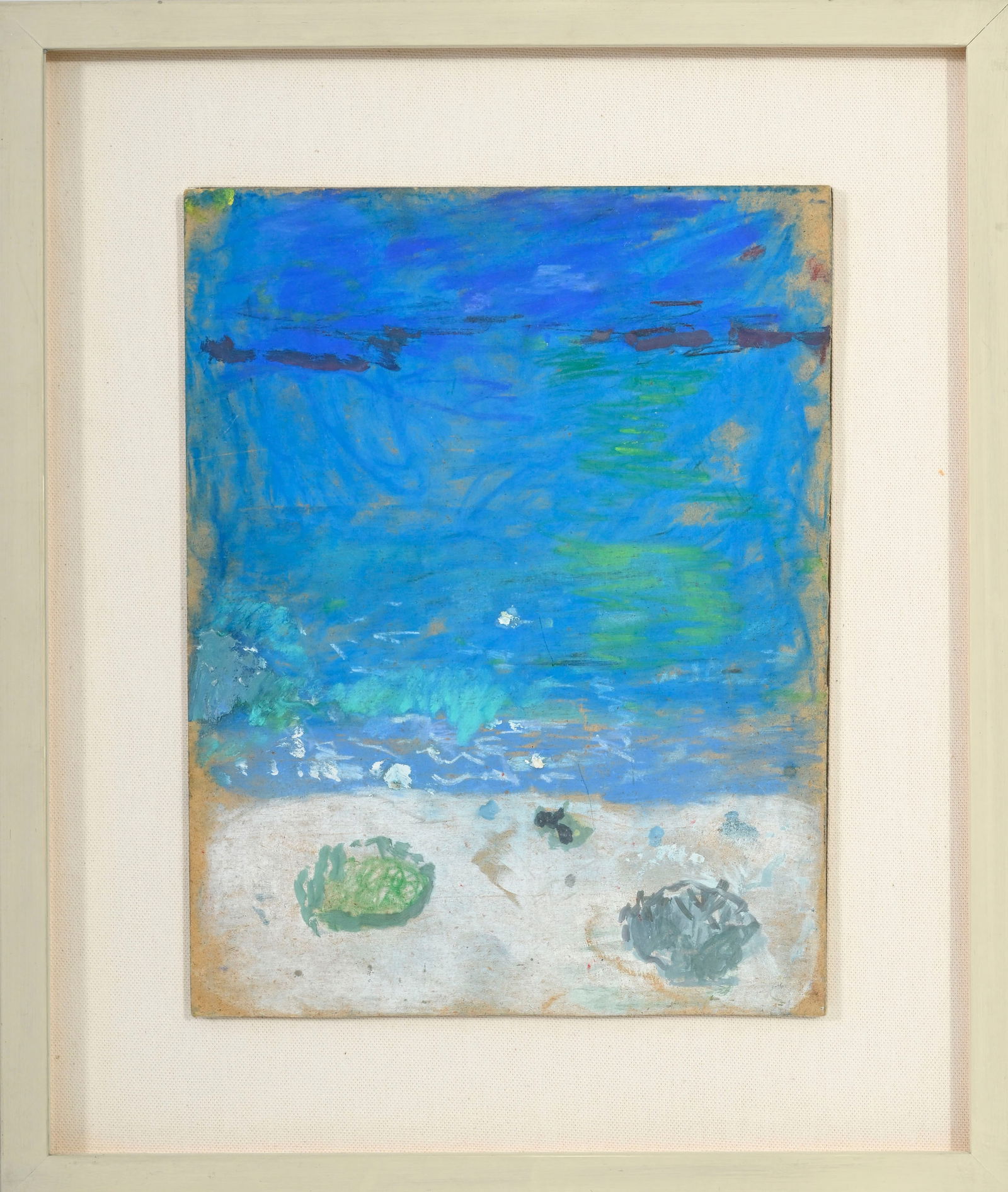 Pierre Lesieur (1922-2011), "Mer bleue"_,_ 2005, pastel et huile sur panneau, 27x21 cm - 2