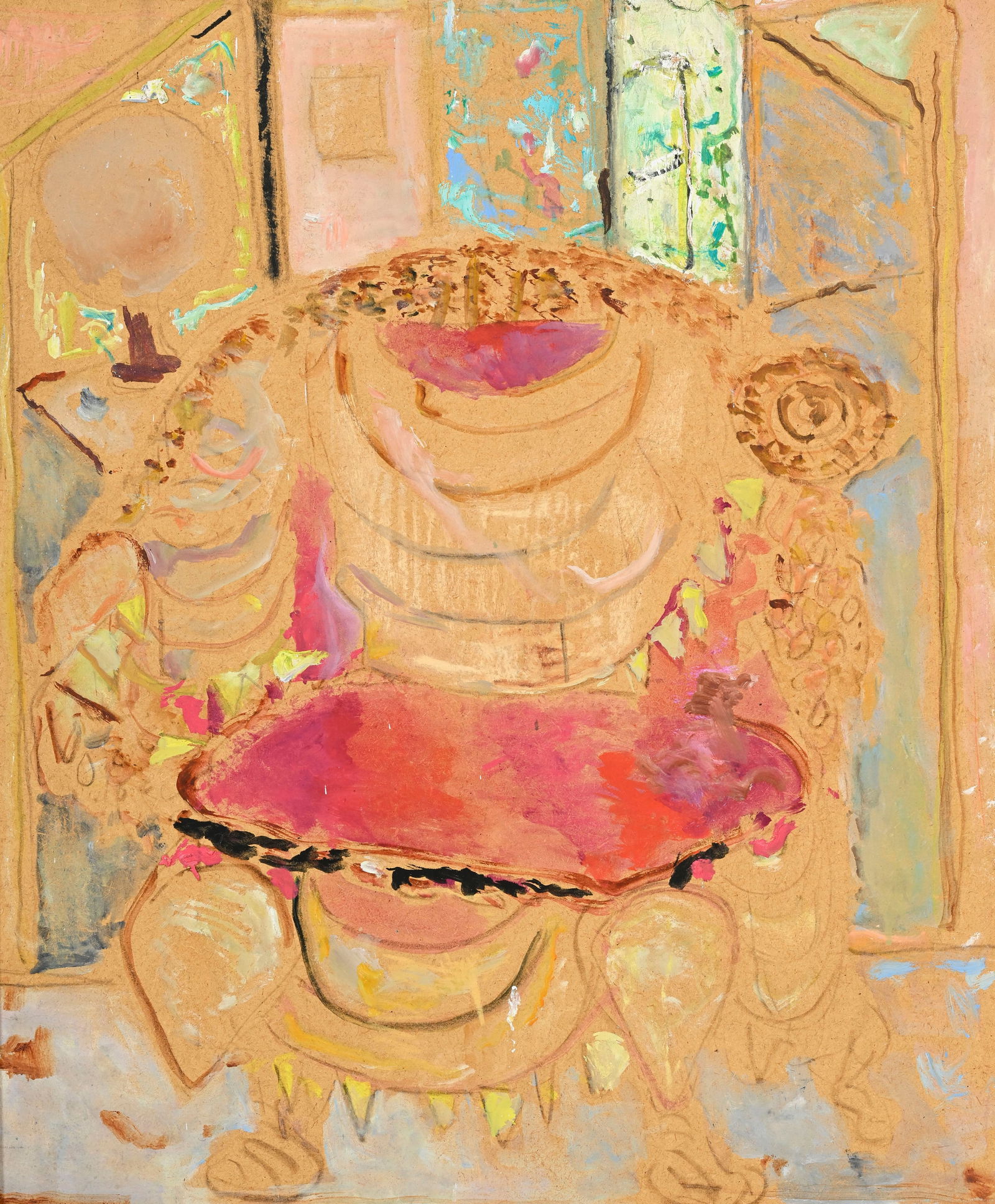 Pierre Lesieur (1922-2011), Etude de fauteuil, technique mixte sur masonite, 54,5x45,5 cm: Pierre Lesieur (1922-2011), Etude de fauteuil, technique mixte sur masonite, 54,5x45,5 cm 