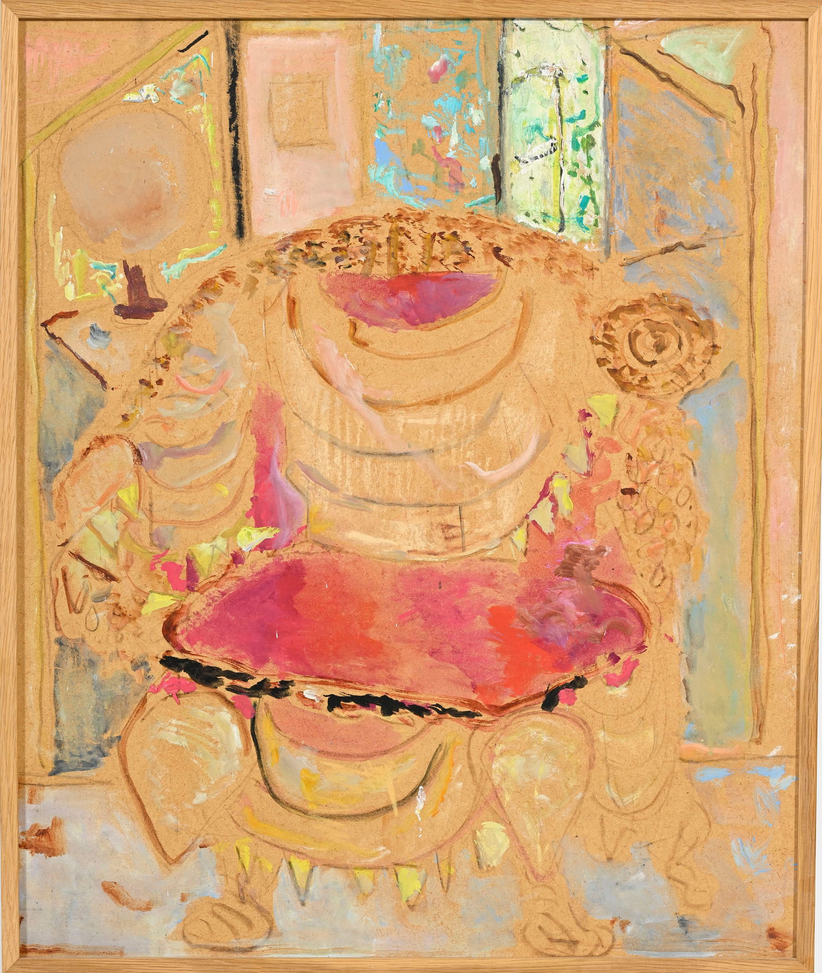 Pierre Lesieur (1922-2011), Etude de fauteuil, technique mixte sur masonite, 54,5x45,5 cm - 2