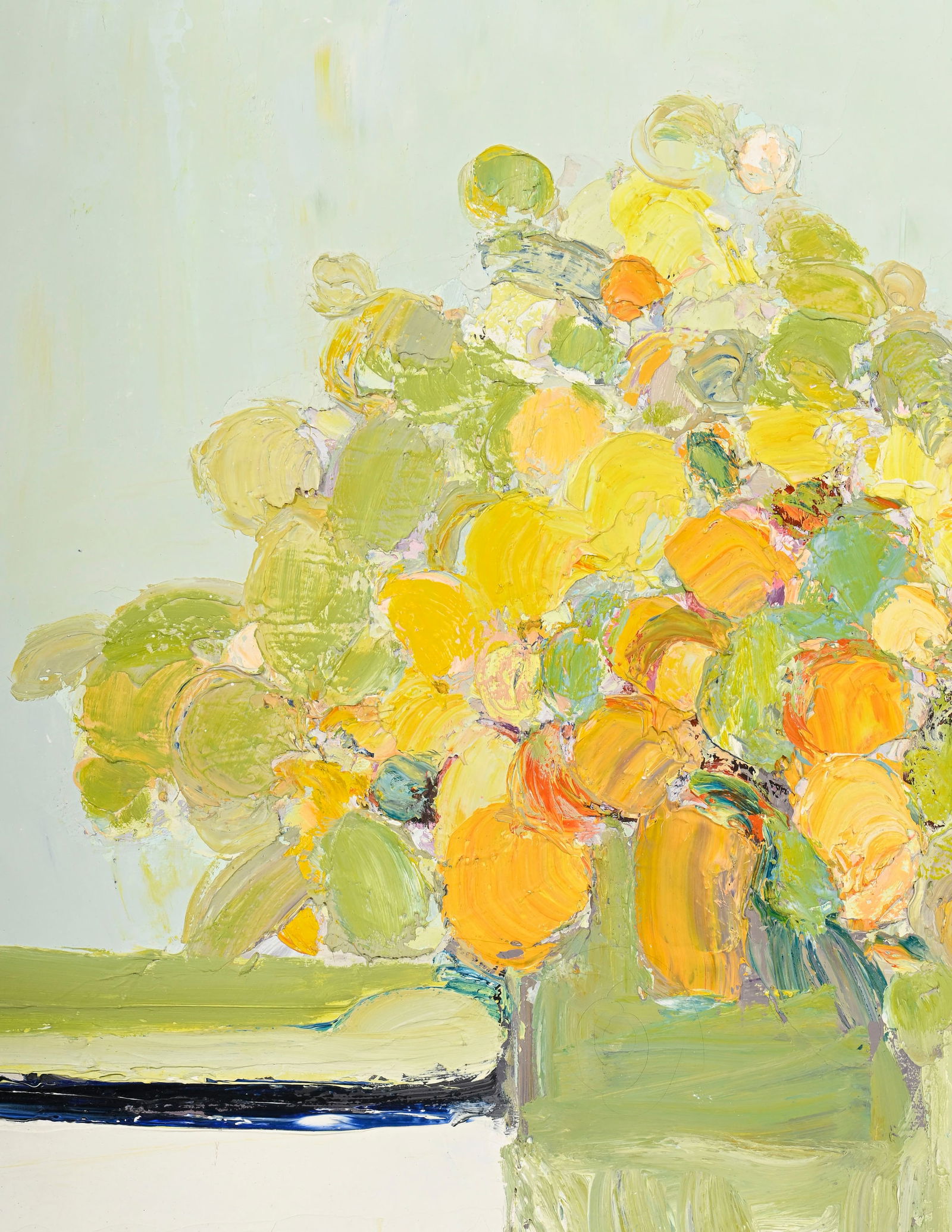 Roger Mühl (1929-2008), "Fleurs", huile sur toile, signée, 65x54 cm Au verso: ét - 3