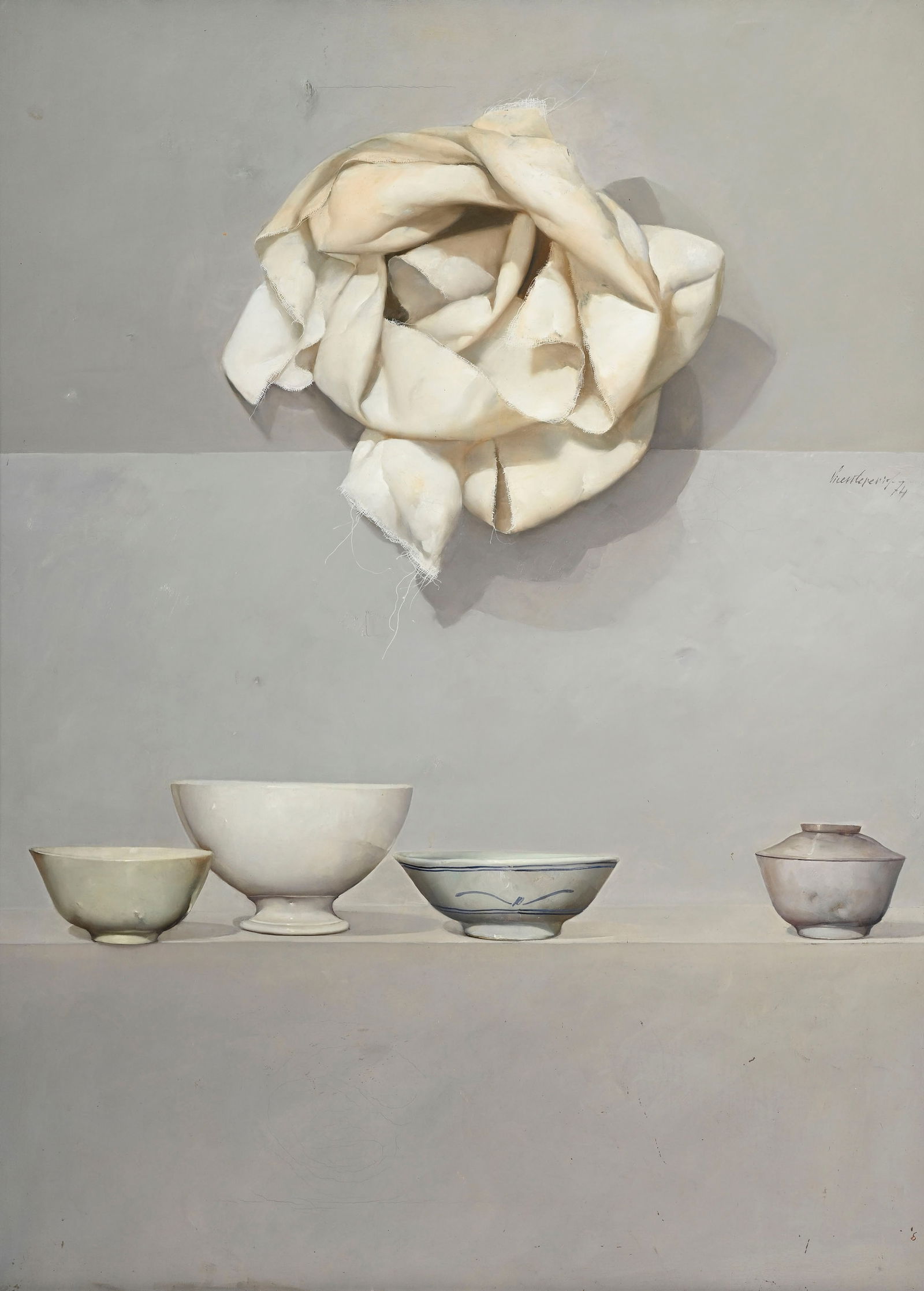 Vicente Peris (1943), "Bodegon", 1974, huile sur toile, signée et datée, 81x59,5 cm: Vicente Peris (1943), "Bodegon", 1974, huile sur toile, signée et datée, 81x59,5 cm 