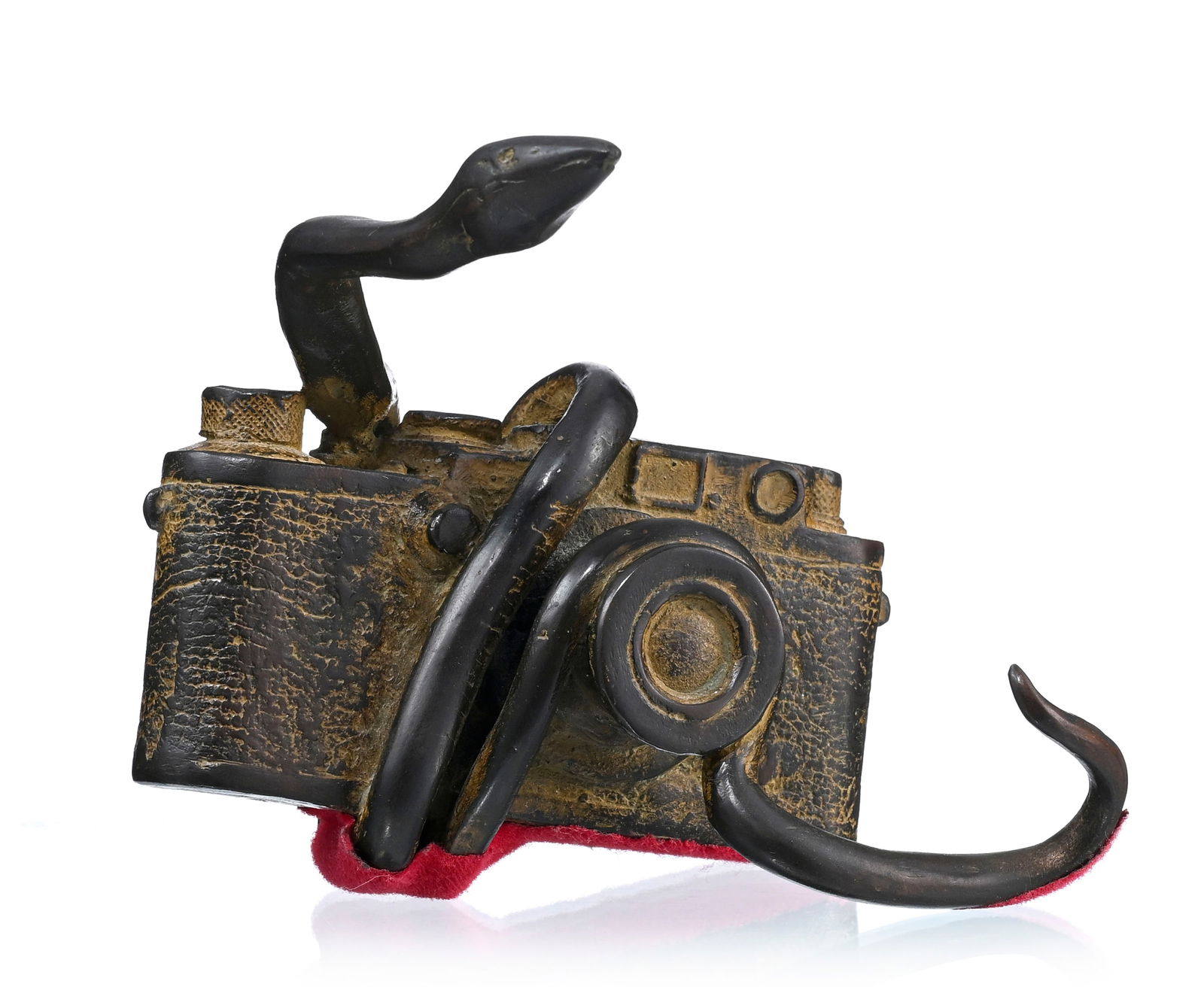 Fabio De Sanctis (1931), Allégorie du regard, sculpture en bronze, 12,5x14,5x13,5 cm: Fabio De Sanctis (1931), Allégorie du regard, sculpture en bronze, 12,5x14,5x13,5 cm 